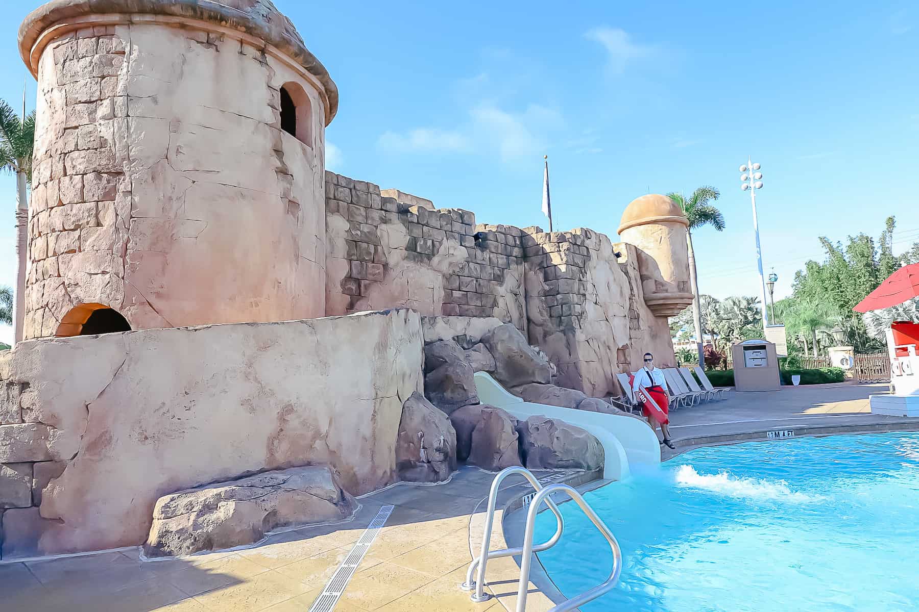 water slide at the Fuentes del Morro Pool
