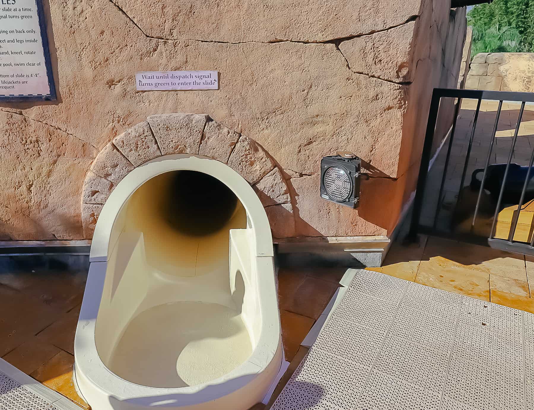 the entrance to the tunnel water slide at Caribbean Beach 