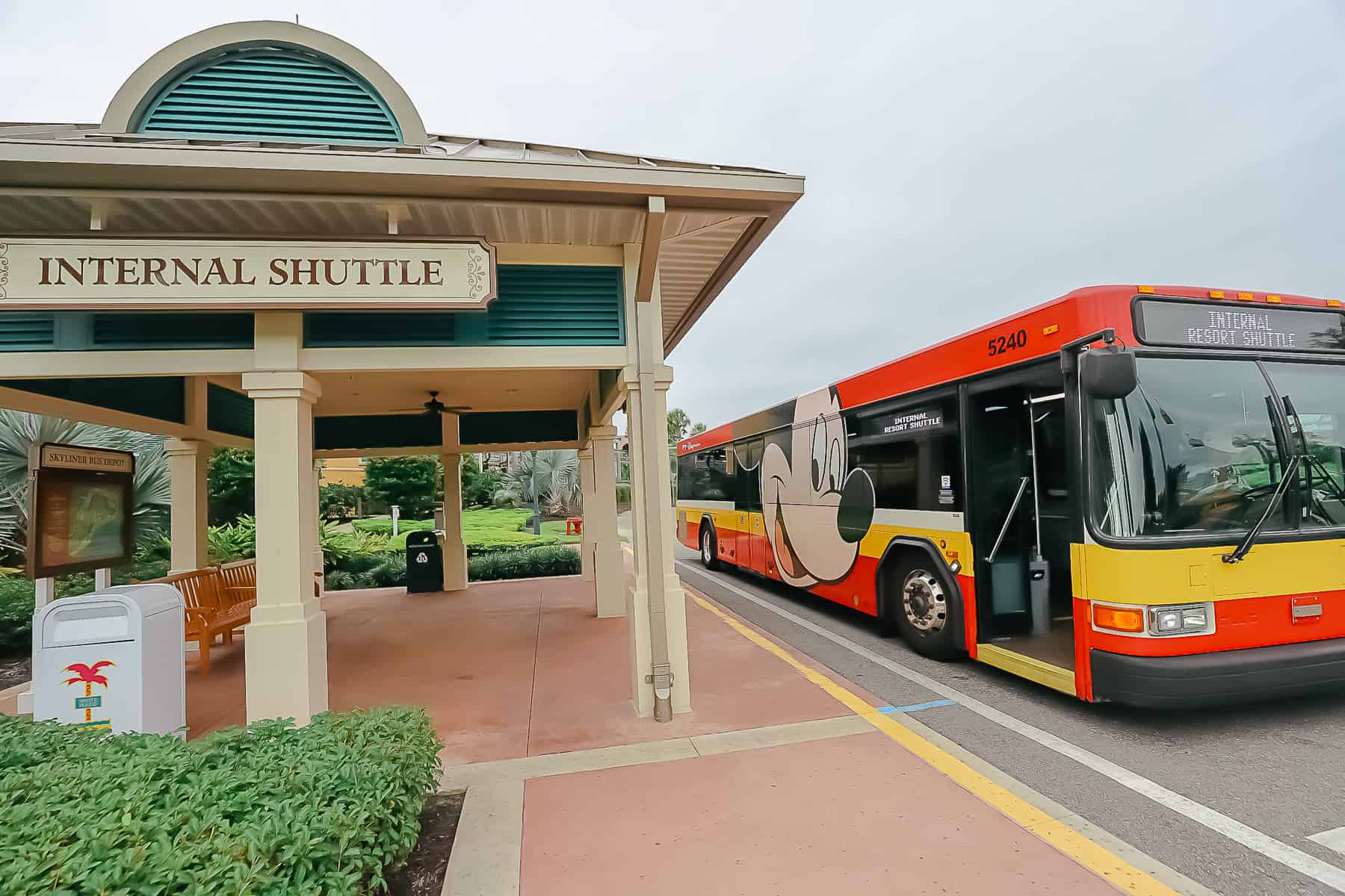 Internal Shuttle Bus Stop at the Skyliner Station at Disney's Caribbean Beach 