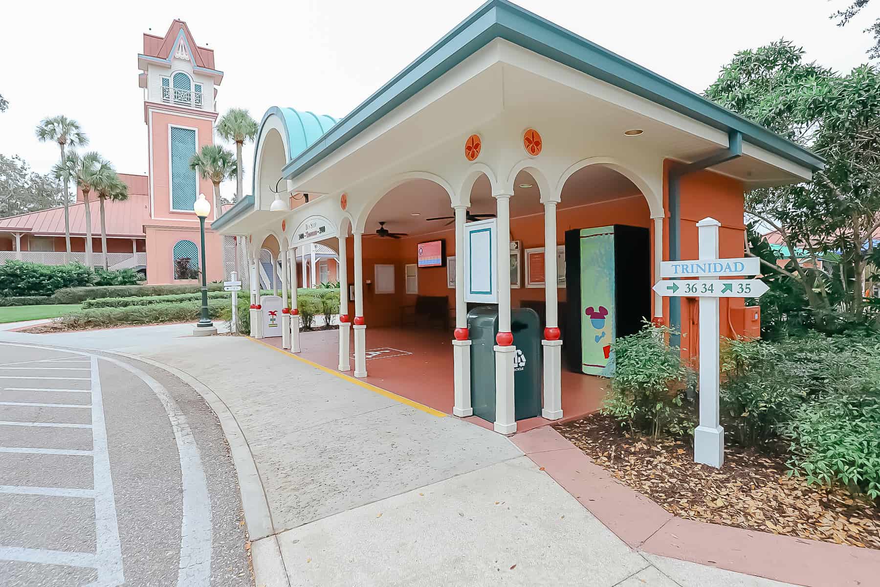 The Trinidad Bus stop at Disney's Caribbean Beach 