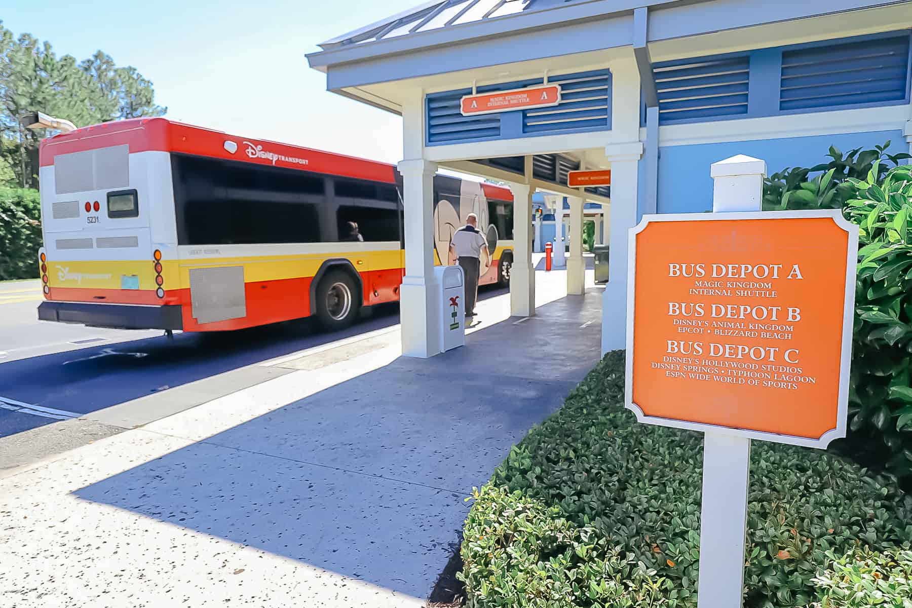 The Old Port Royale bus stop at Disney's Caribbean Beach