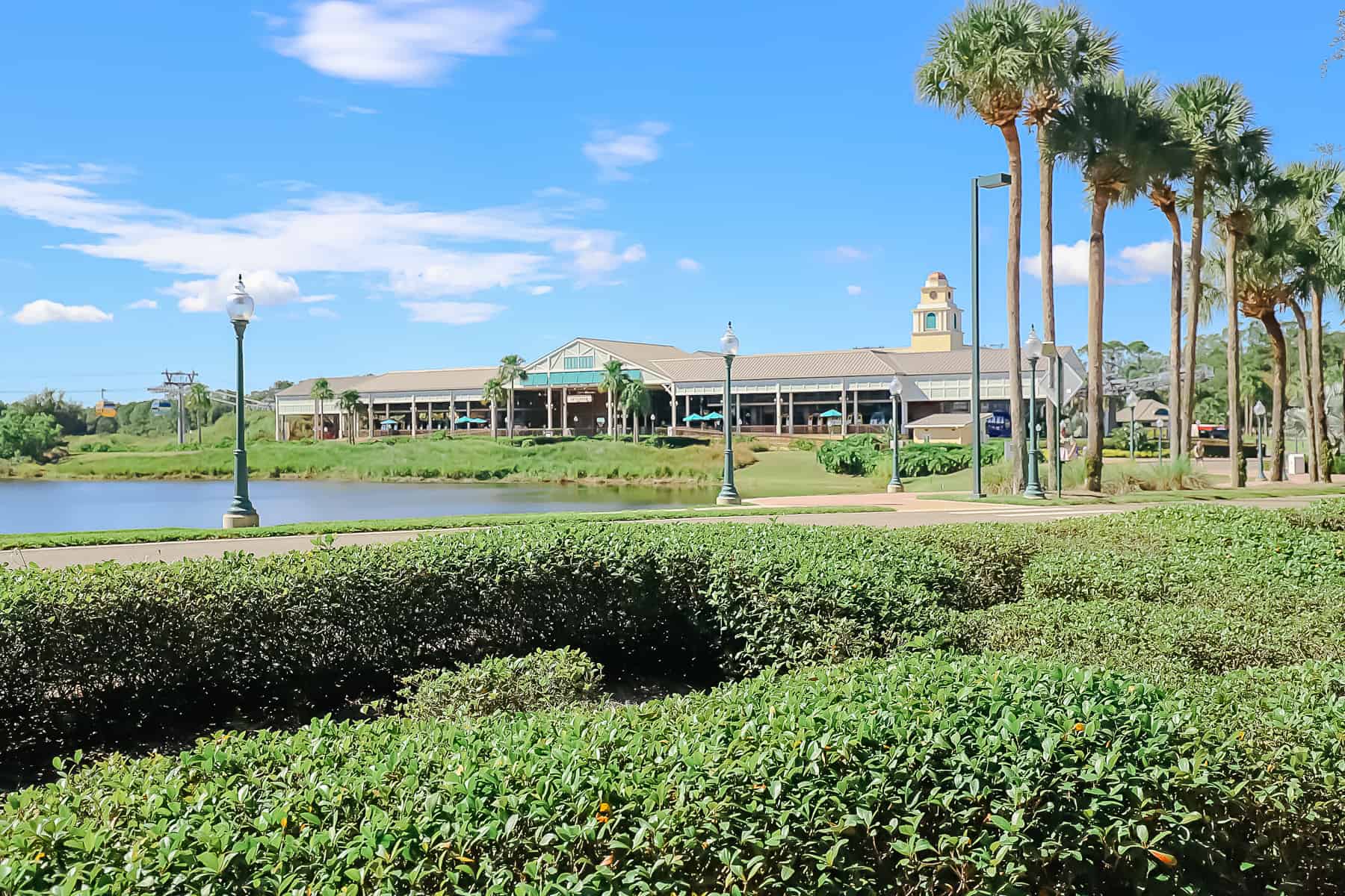 The Disney Skyliner station at Disney's Caribbean Beach. 