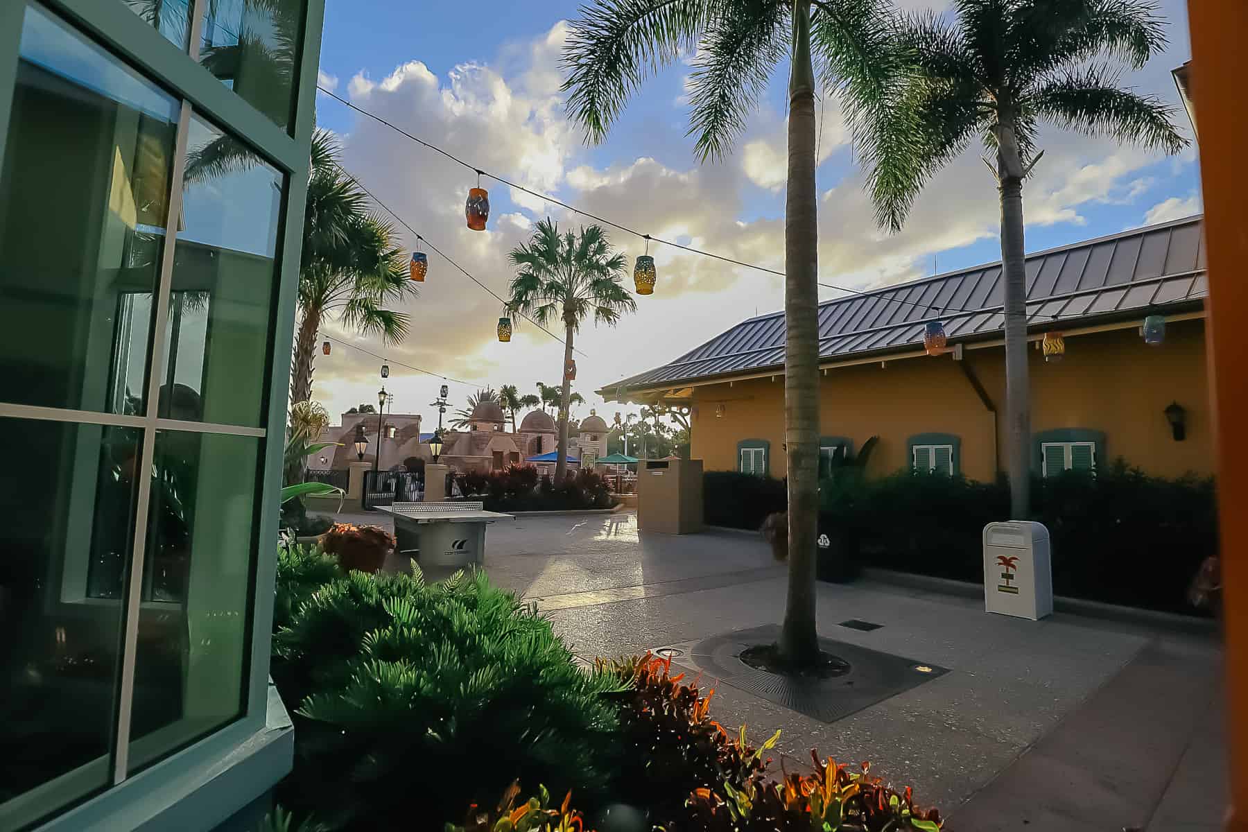 sunset view of Disney's Caribbean Beach