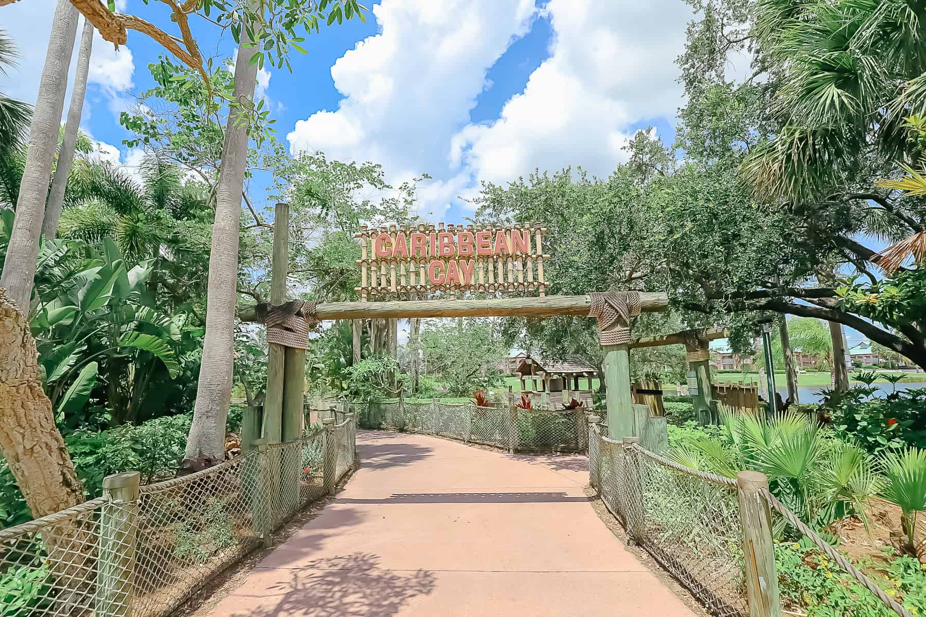 entrance to Caribbean Cay island at Disney's Caribbean Beach 