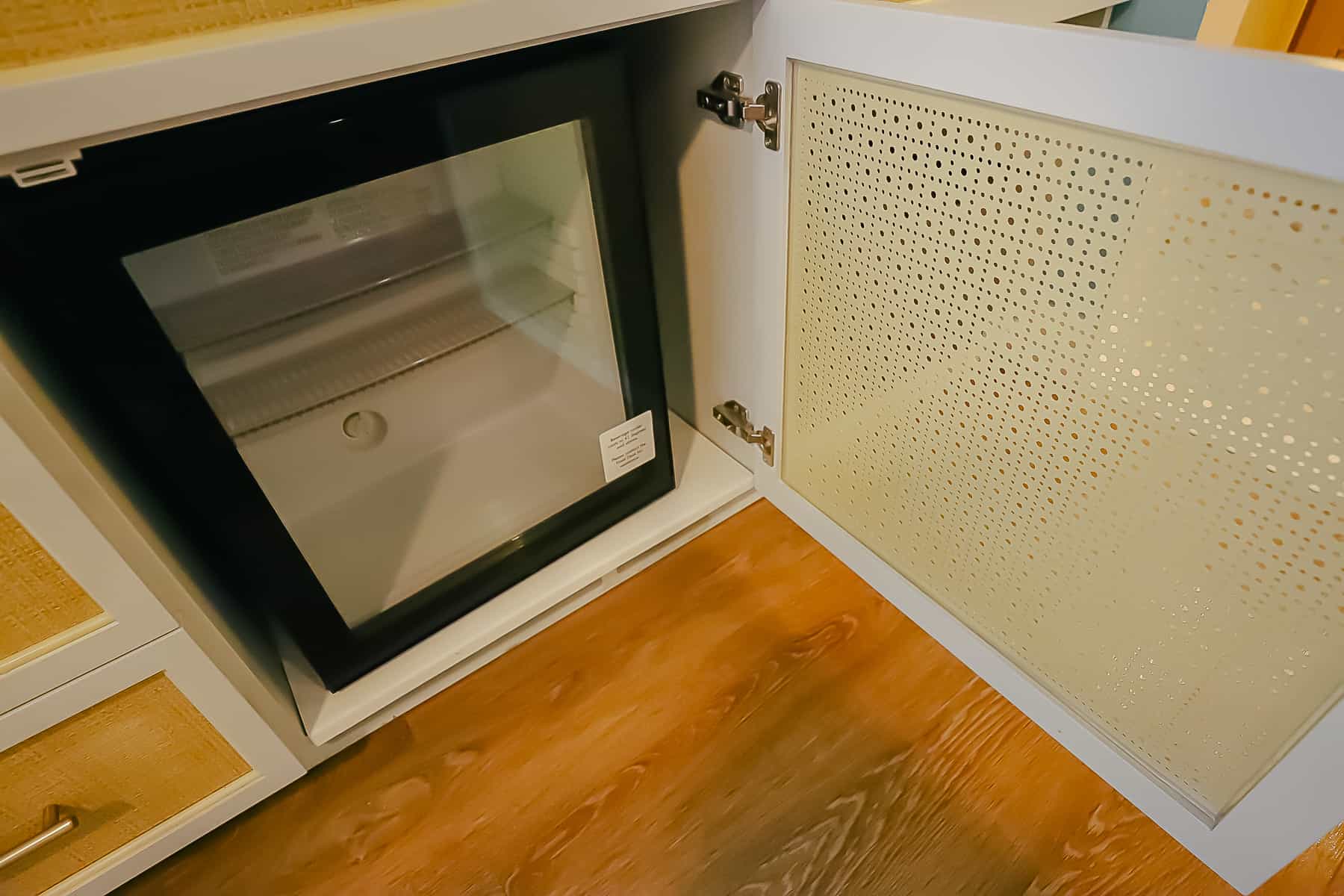 mini beverage cooler in the rooms at Disney's Caribbean Beach