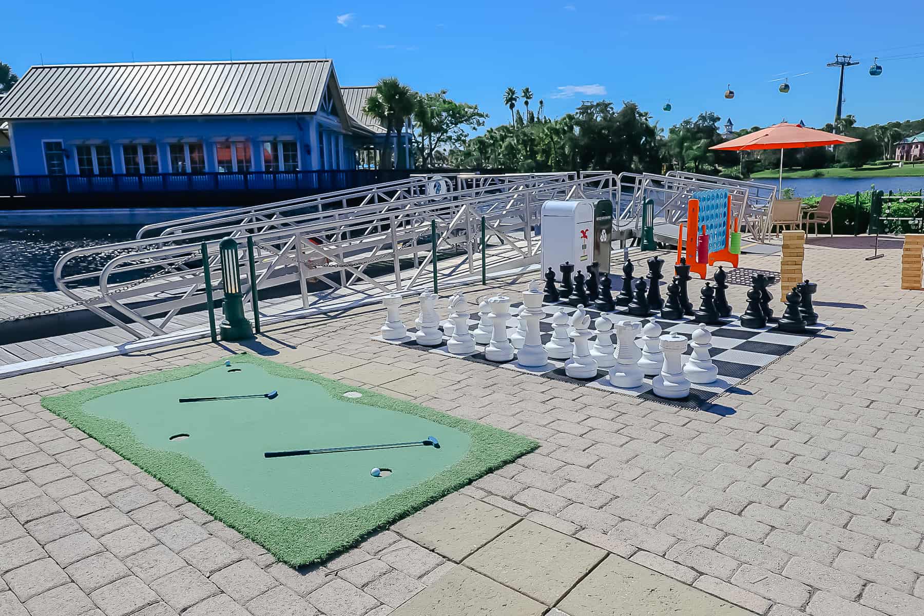 Oversized games like putt putt golf and chess