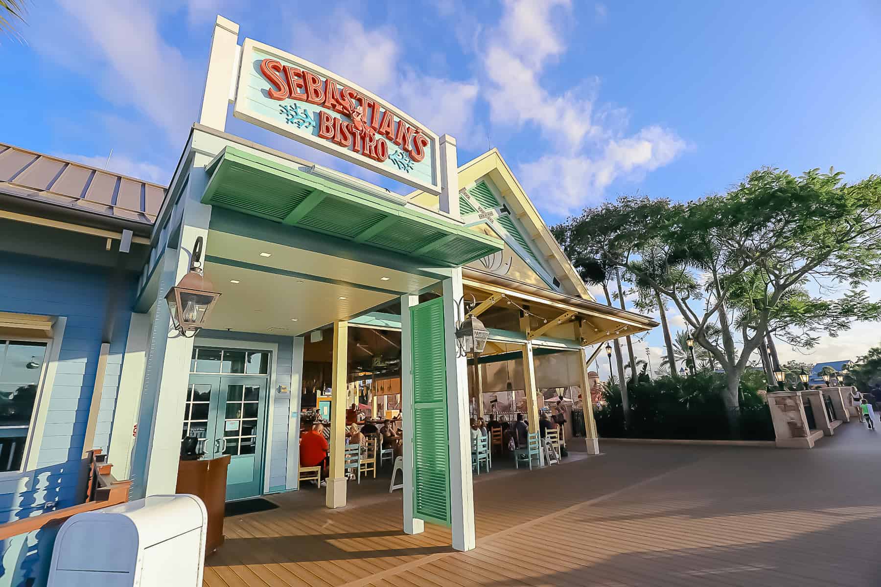 entrance to Sebastian's Bistro at Disney's Caribbean Beach 