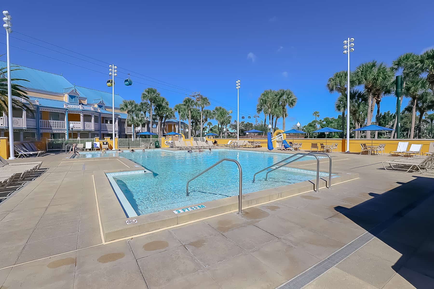 The pool in the Jamaica section of Disney's Caribbean Beach. 