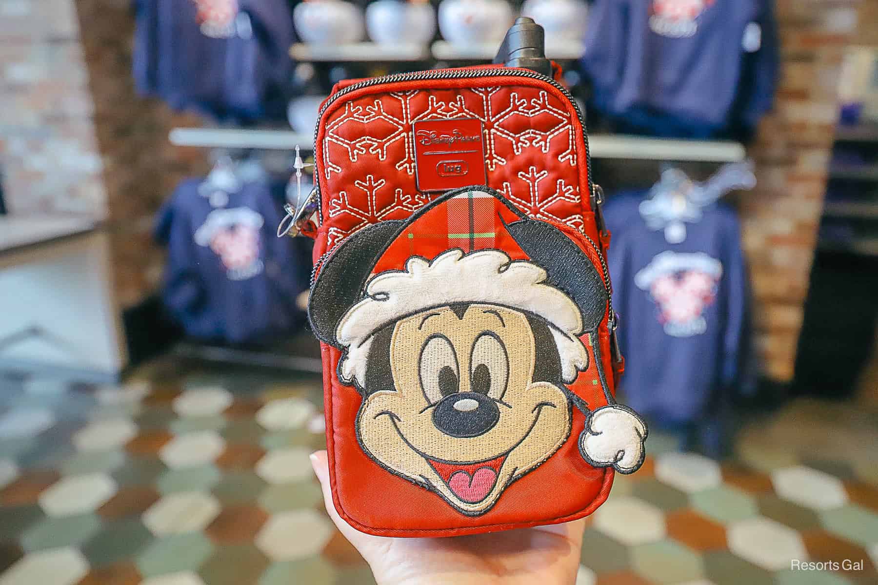 Mickey Mouse red holiday lug front 
