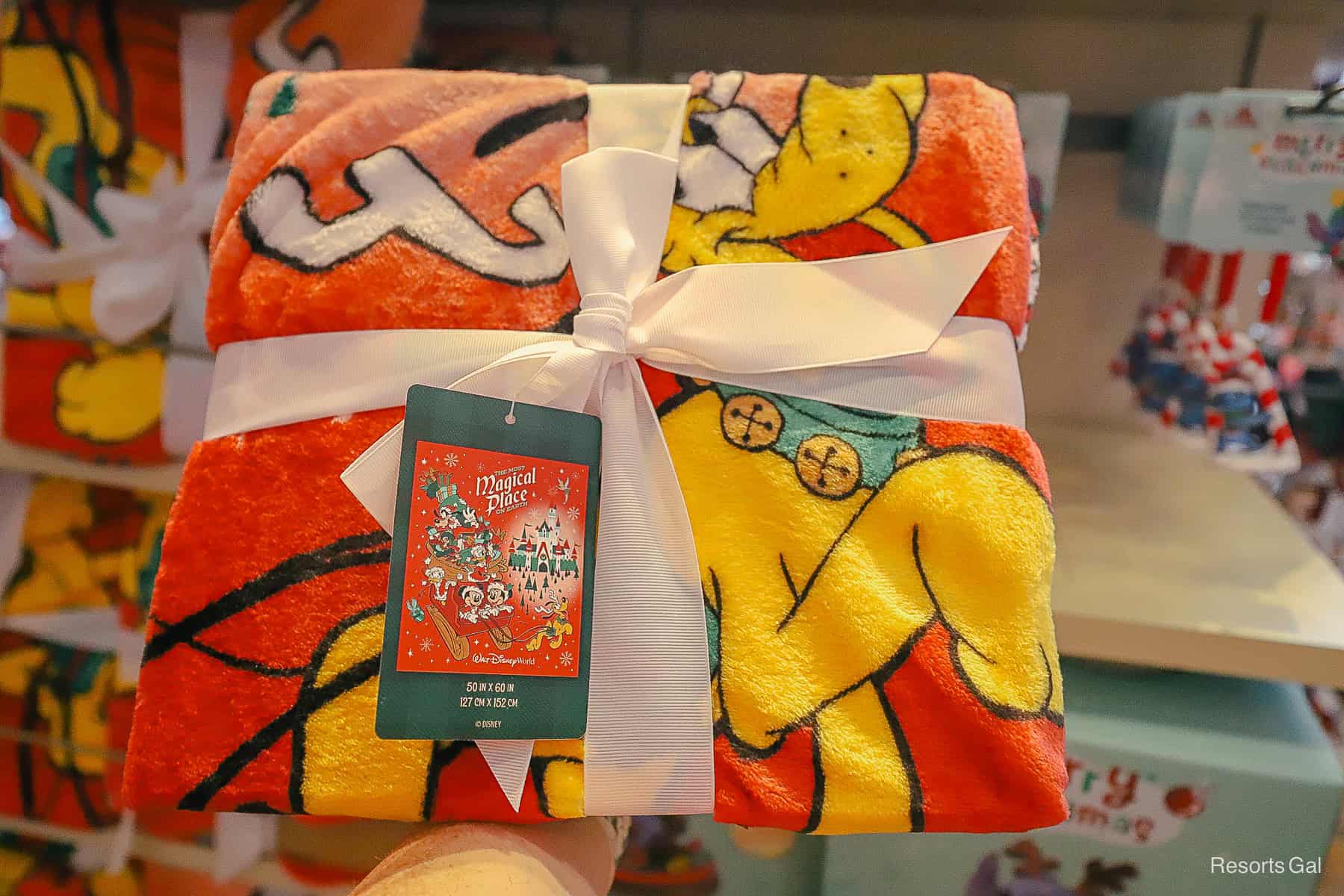 a throw with holiday design 