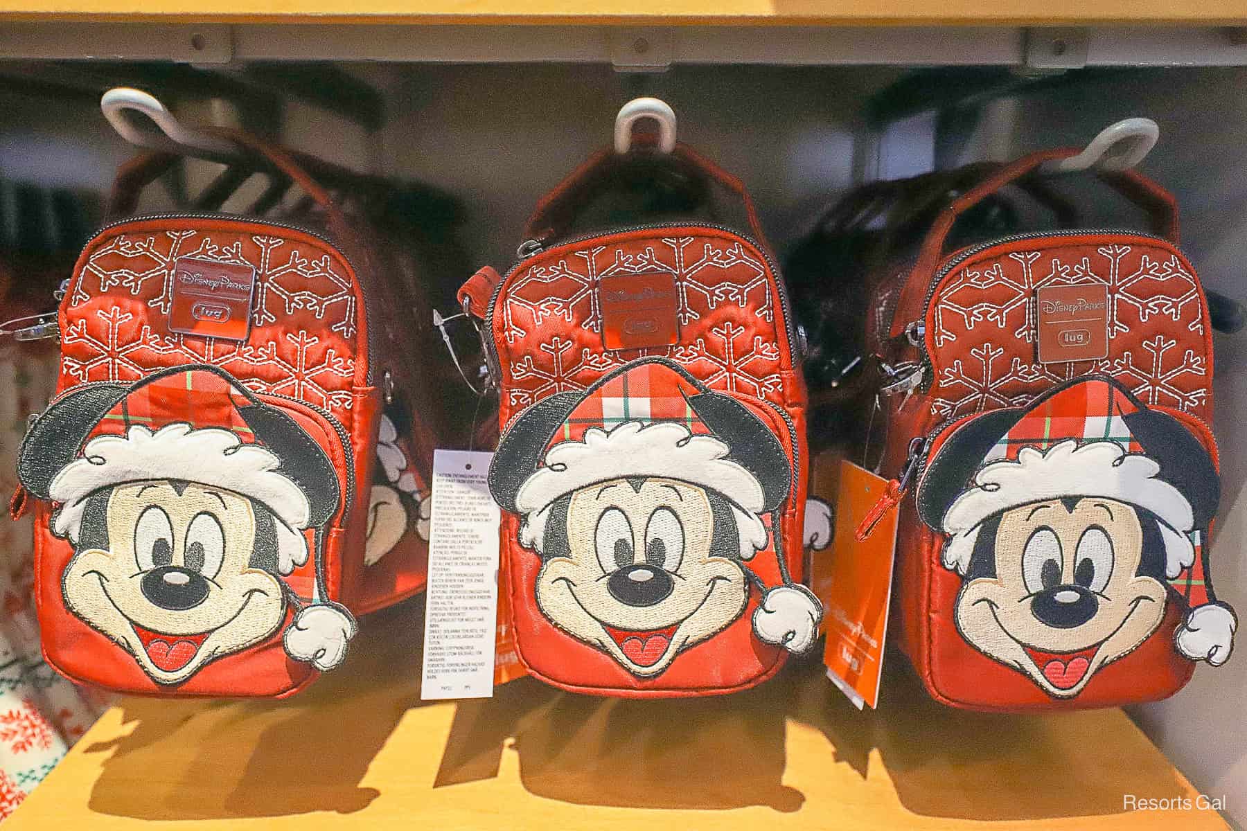 a display with a Mickey Mouse Lug mini bag 