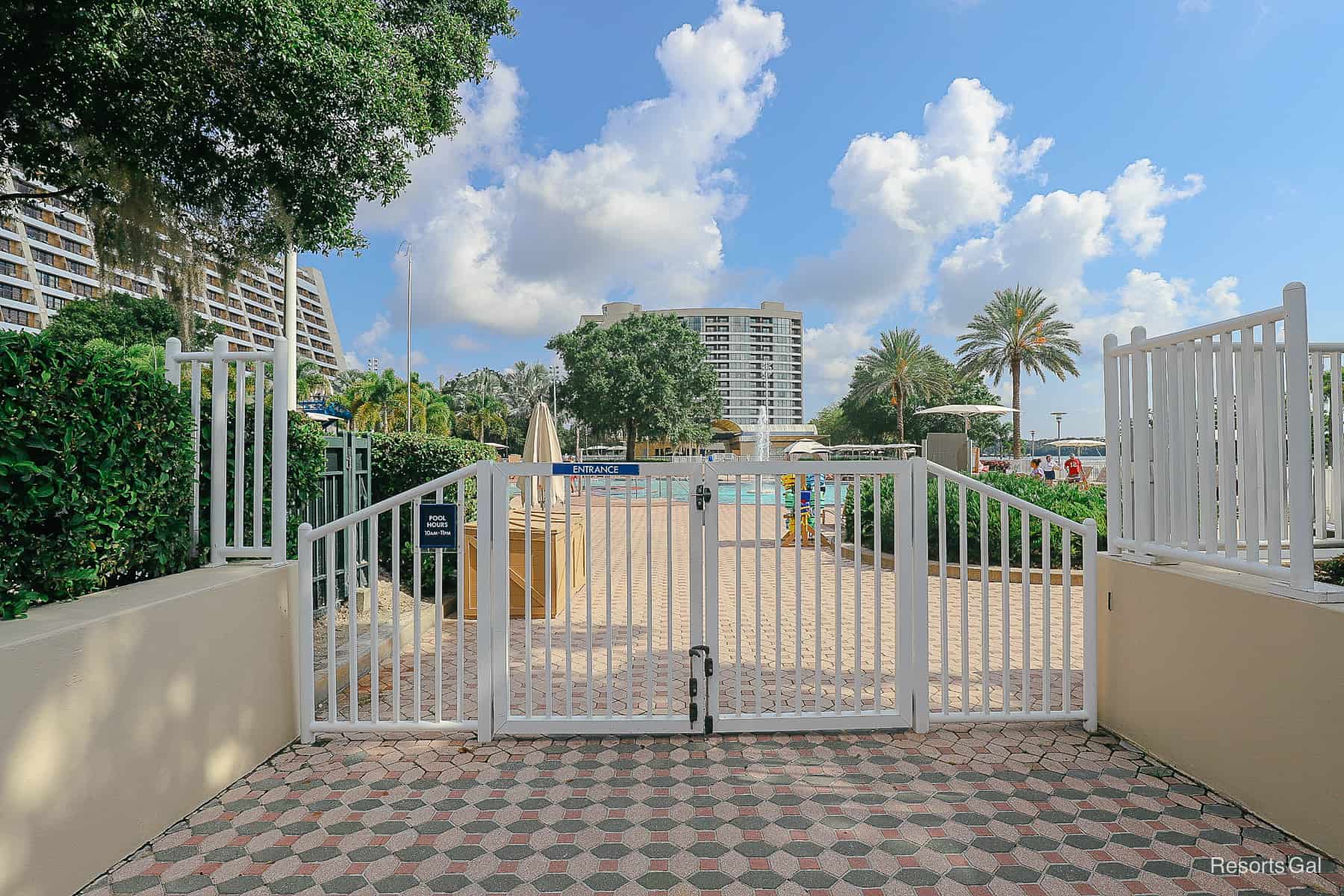 a gated entrance to the pool 