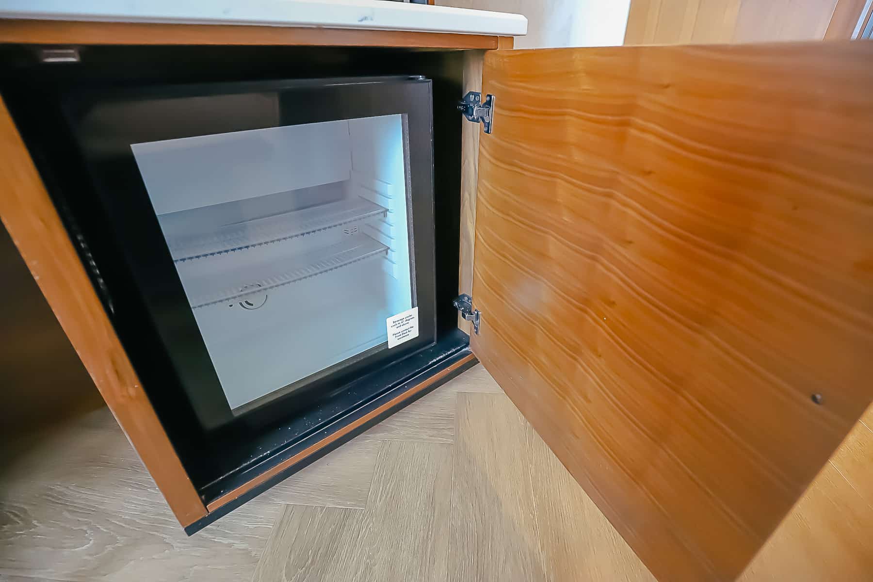 beverage cooler in the hotel room 