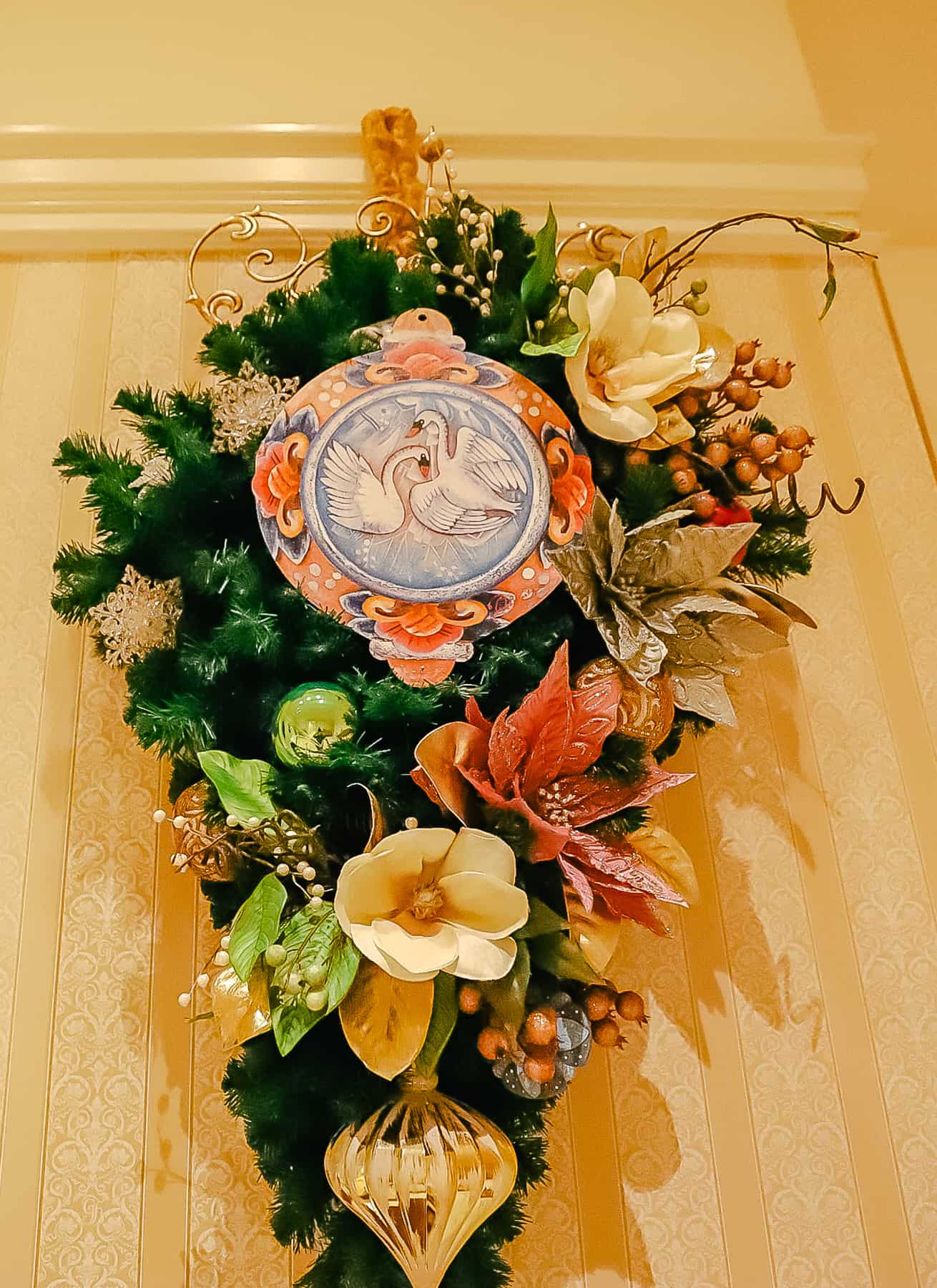 a decorative wreath hanging on the wall 