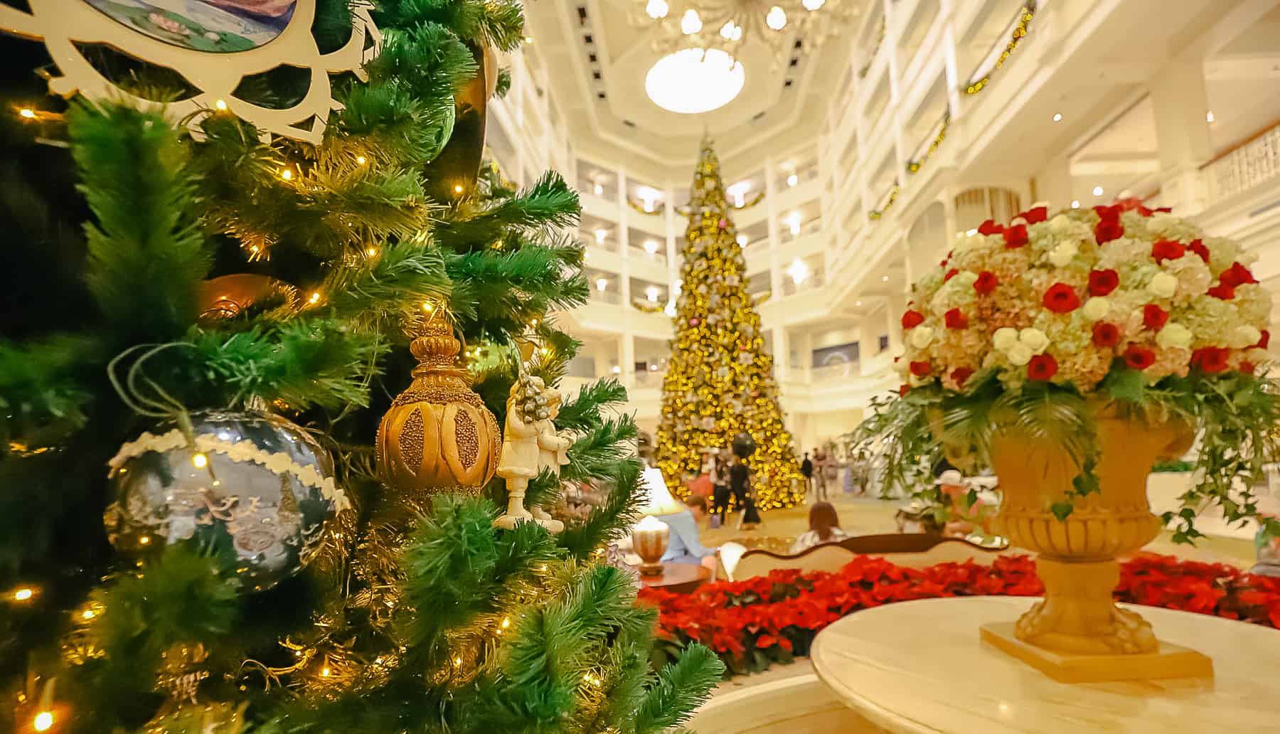Shows multiple trees at Grand Floridian in one photo. 
