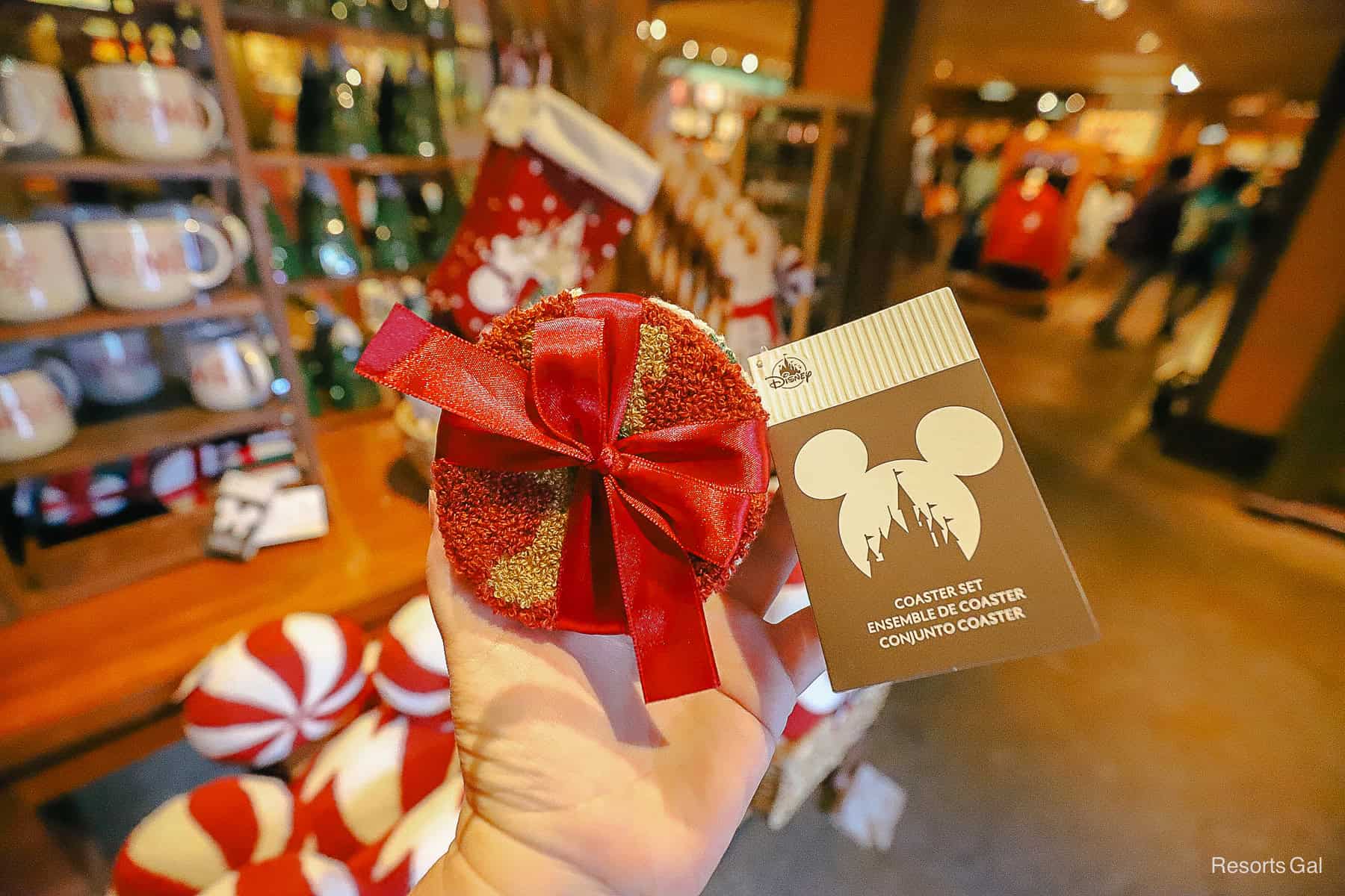 a set of cloth coaster mugs