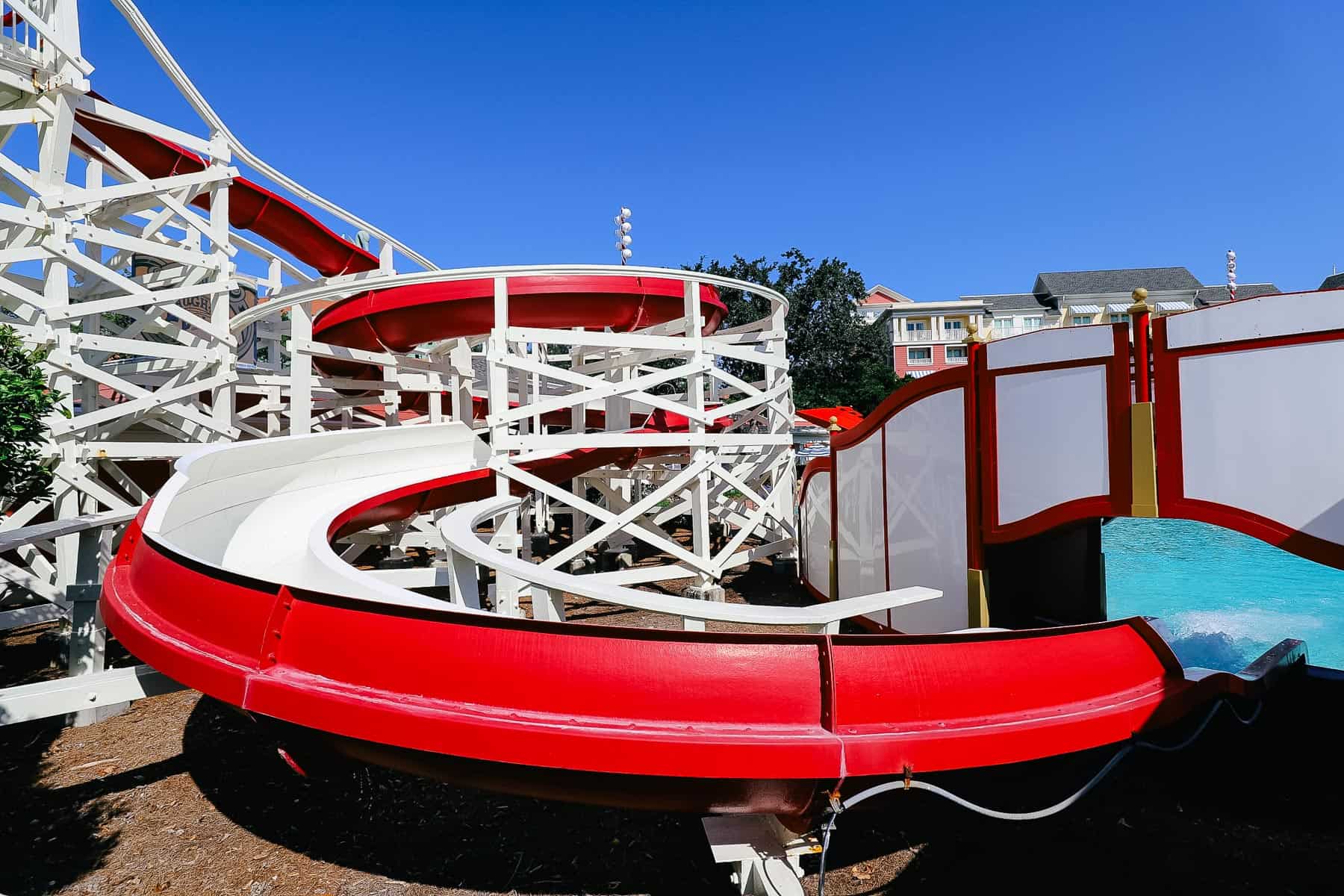 the curves of the slide at Disney's Boardwalk