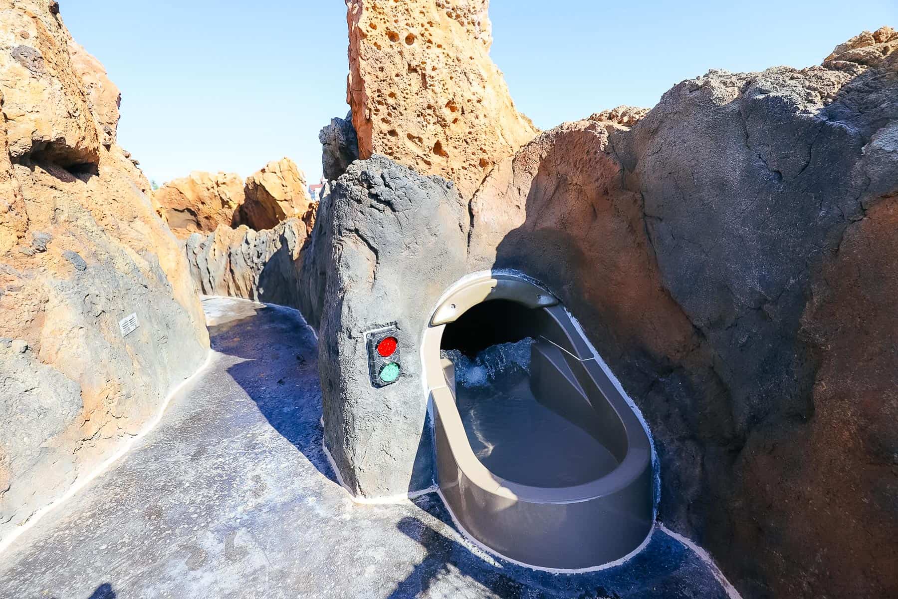 entrance to the slide at Disney's Polynesian 