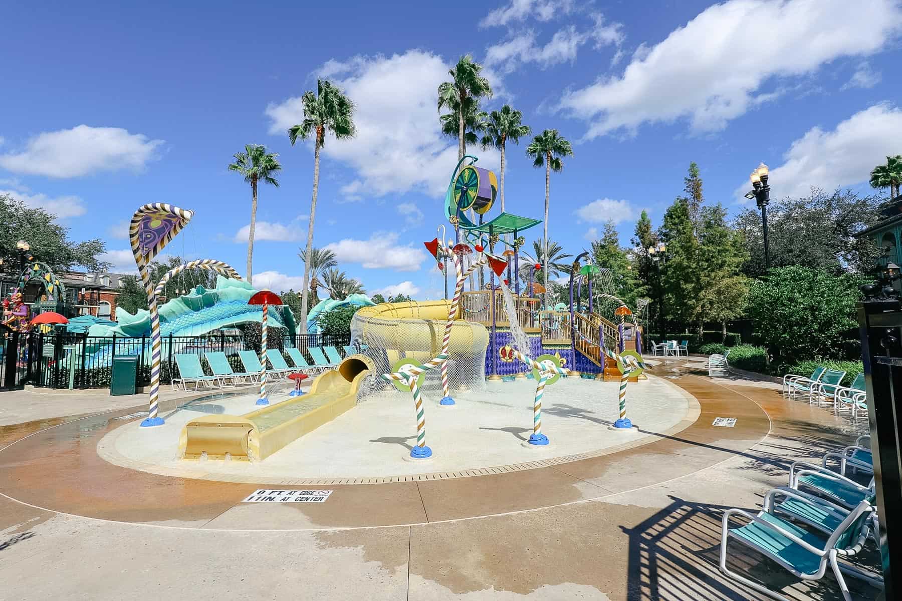The aquatic play area at Port Orleans French Quarter has additional slides. 