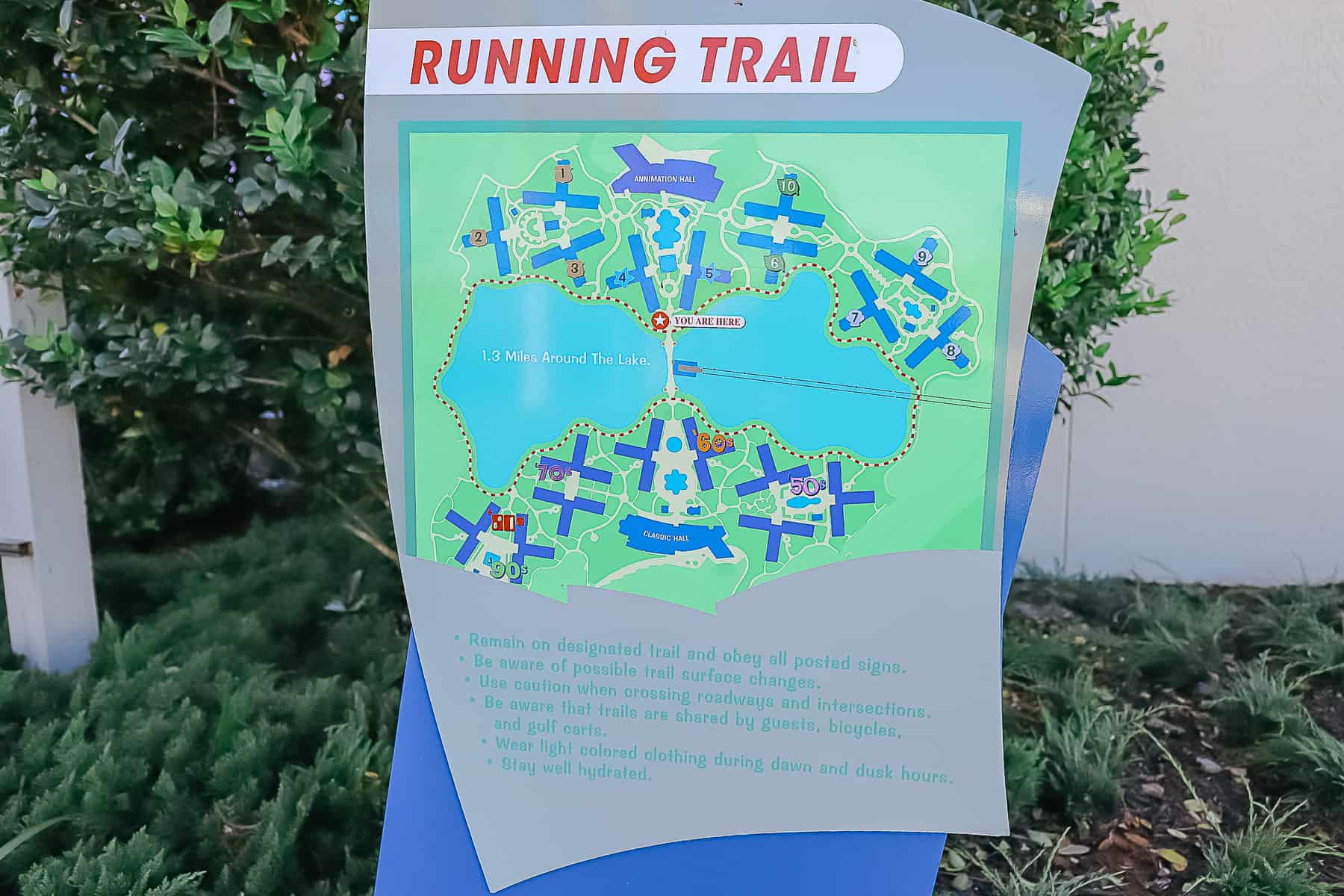 map of the running trail at Art of Animation 