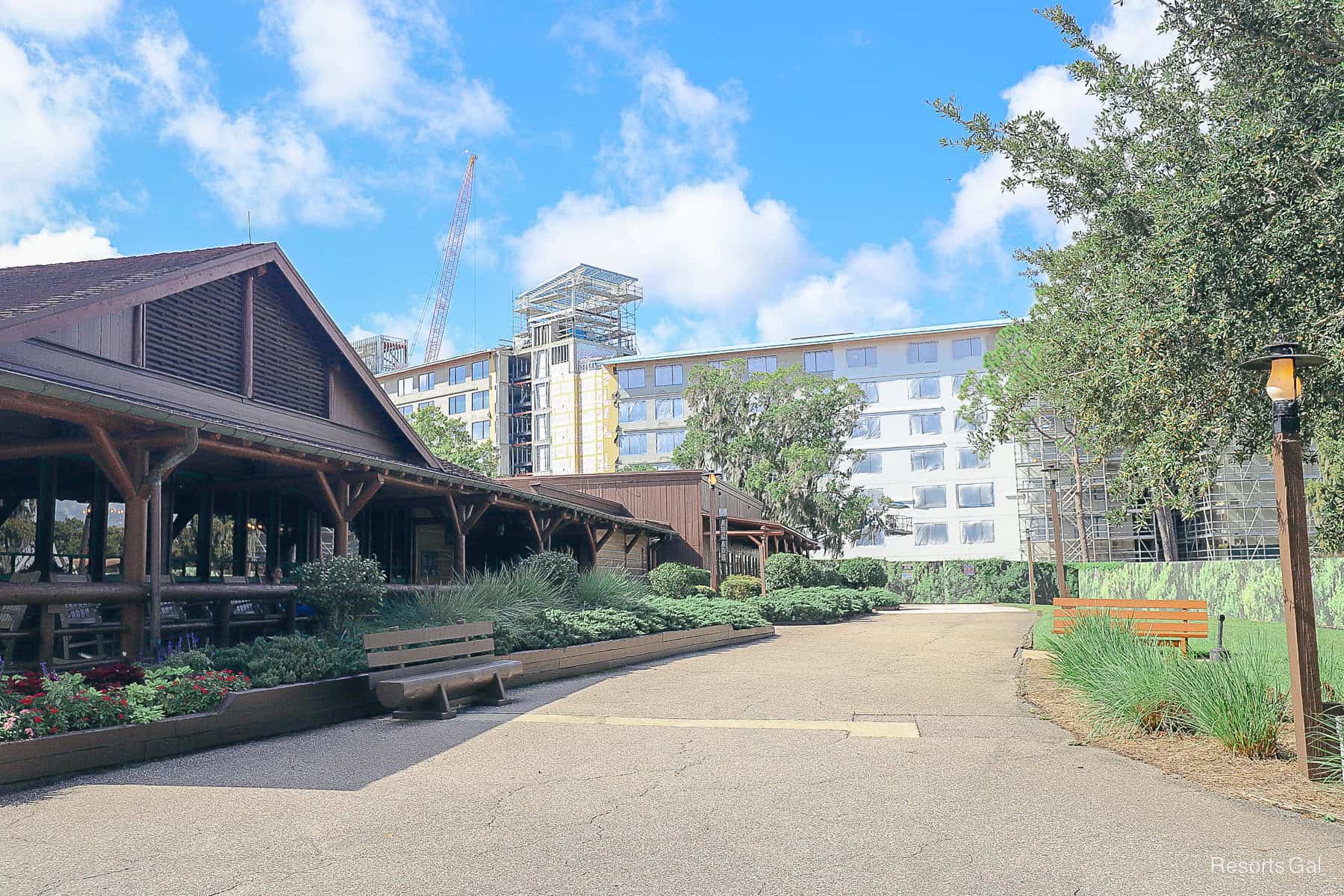 shows how side of building has received a concrete finish