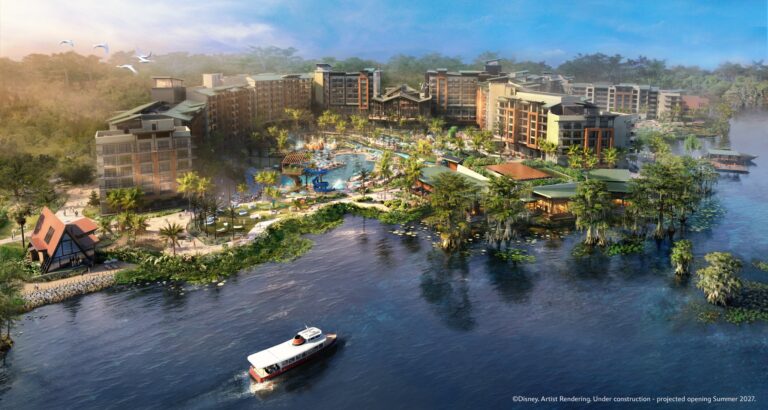 New Rendering of Disney Lakeshore Lodge Highlights Resort Pool and Lazy River