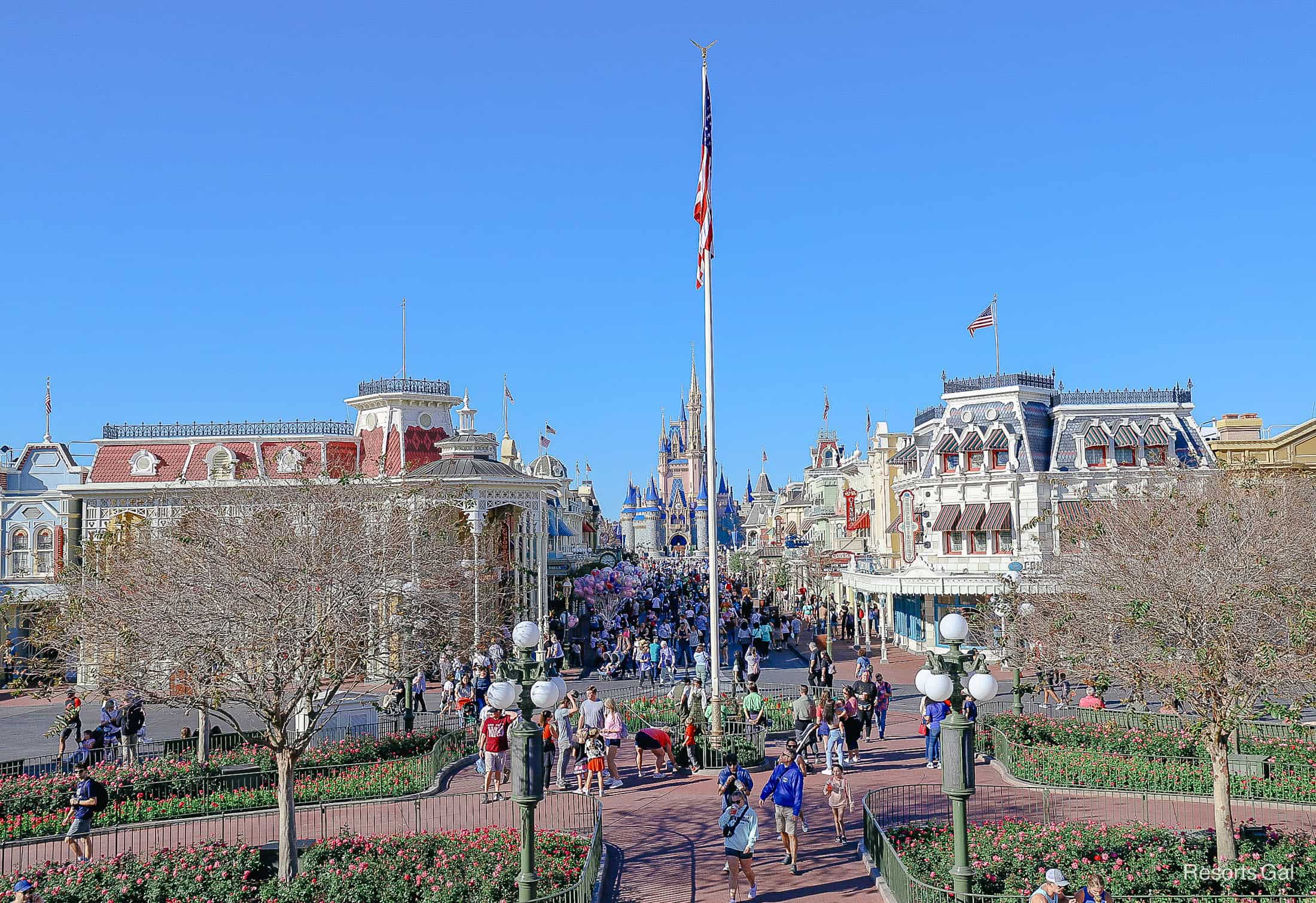 a view down Main Street USA at Magic Kingdom 