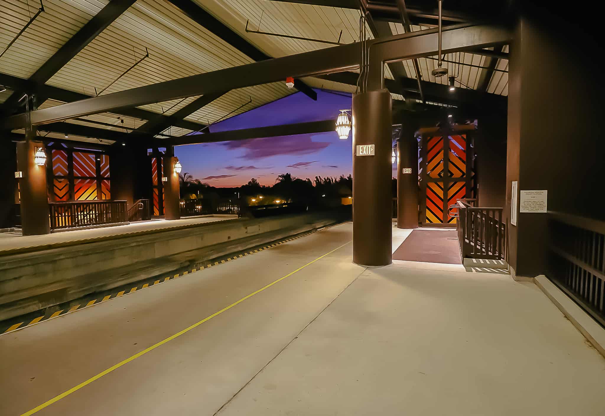 The monorail platform at Disney's Polynesian Village Resort. 