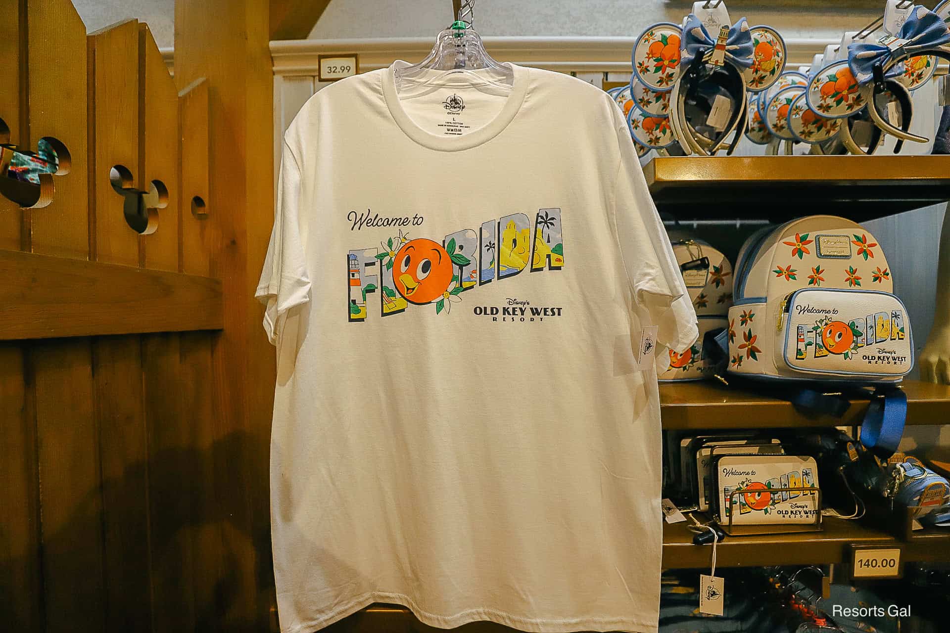 a white t-shirt with Welcome to Florida and the Old Key West logo