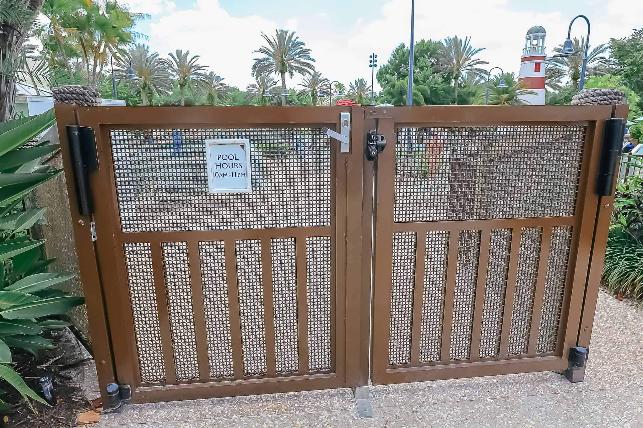 posted pool hours at Disney's Old Key West 