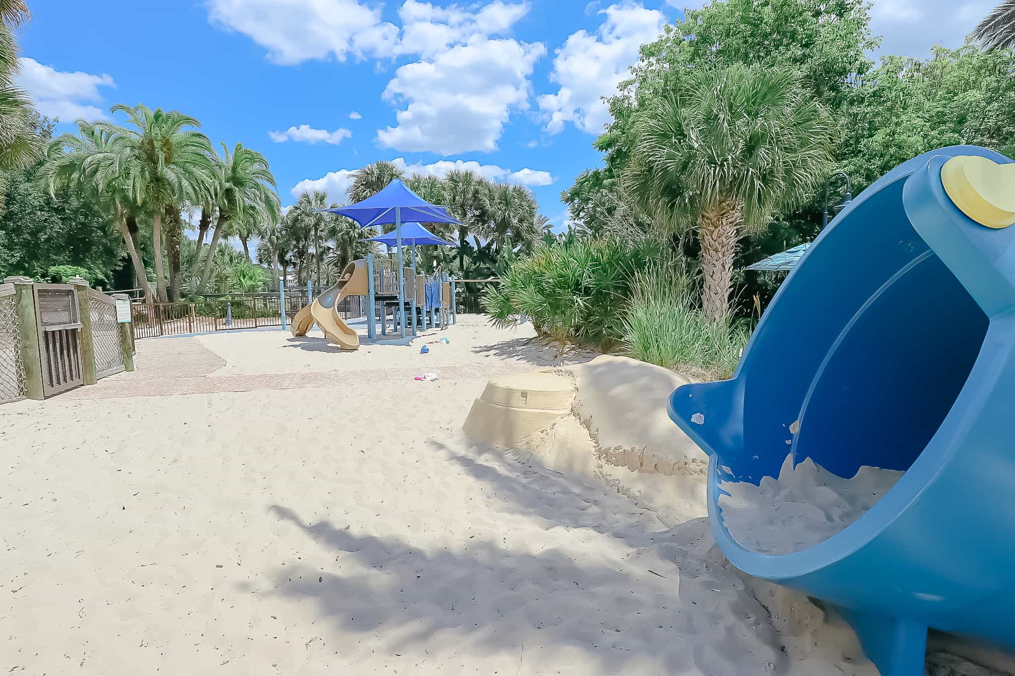 giant sand pail and sand play area at Disney's Old Key West