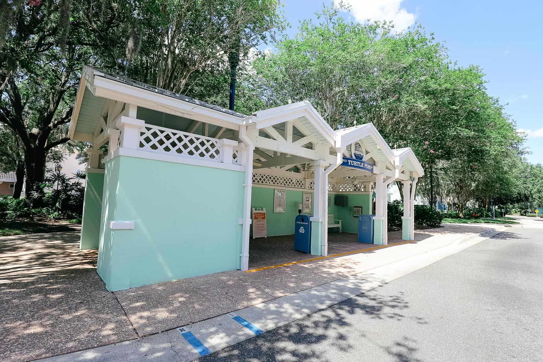 a bus stop at Disney's Old Key West 