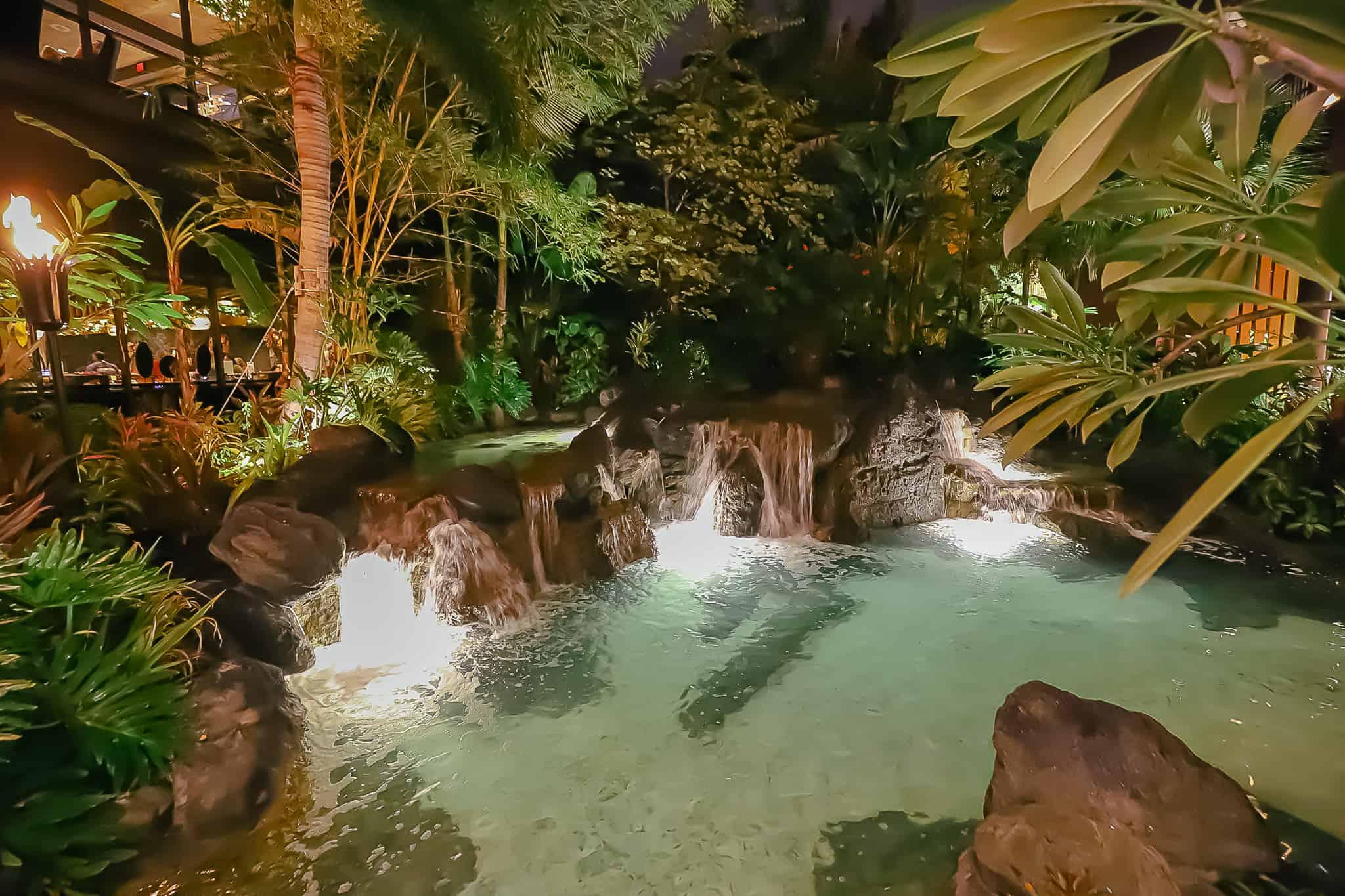 Waterfall at the entrance of Disney's Polynesian