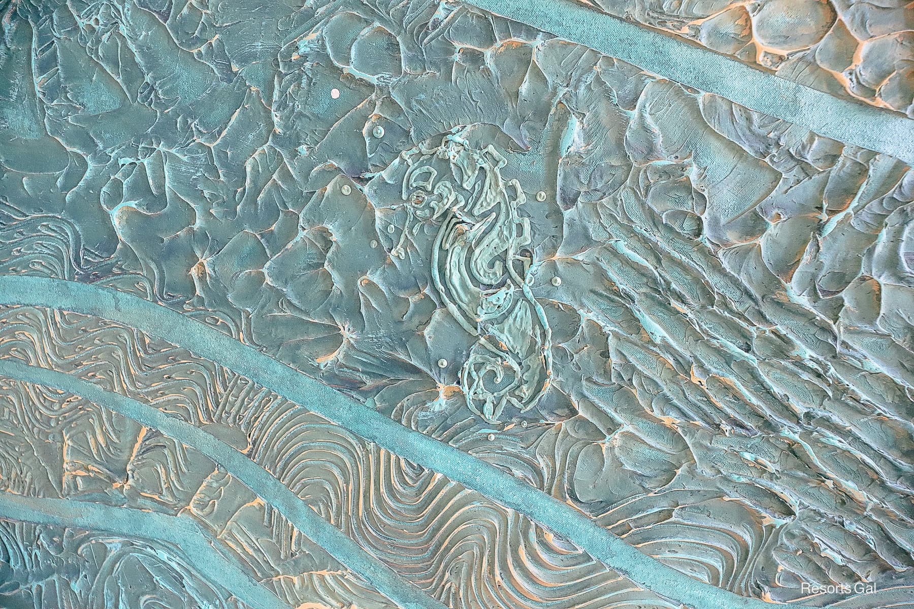 a seahorse in the mural