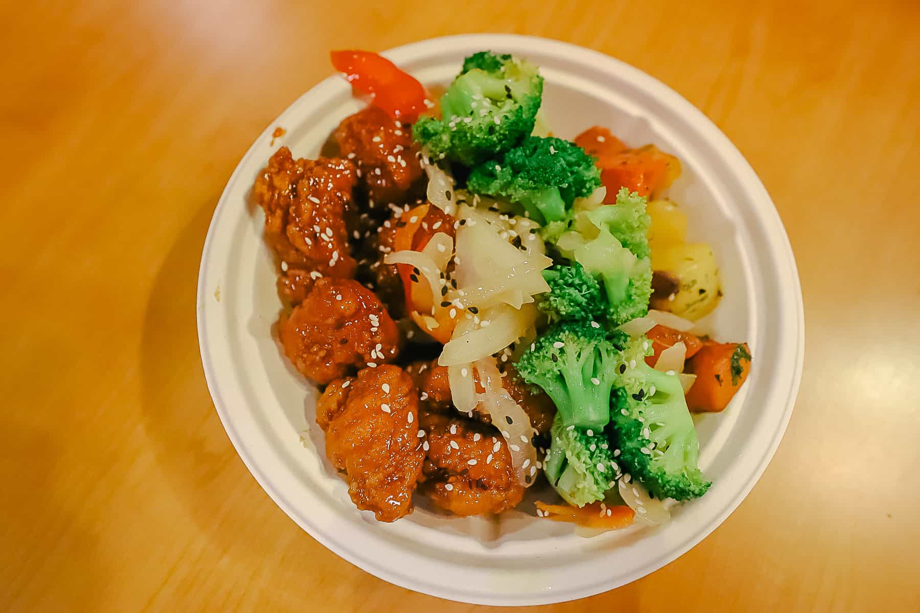 sesame chicken stir fry from Pop Century's food court 