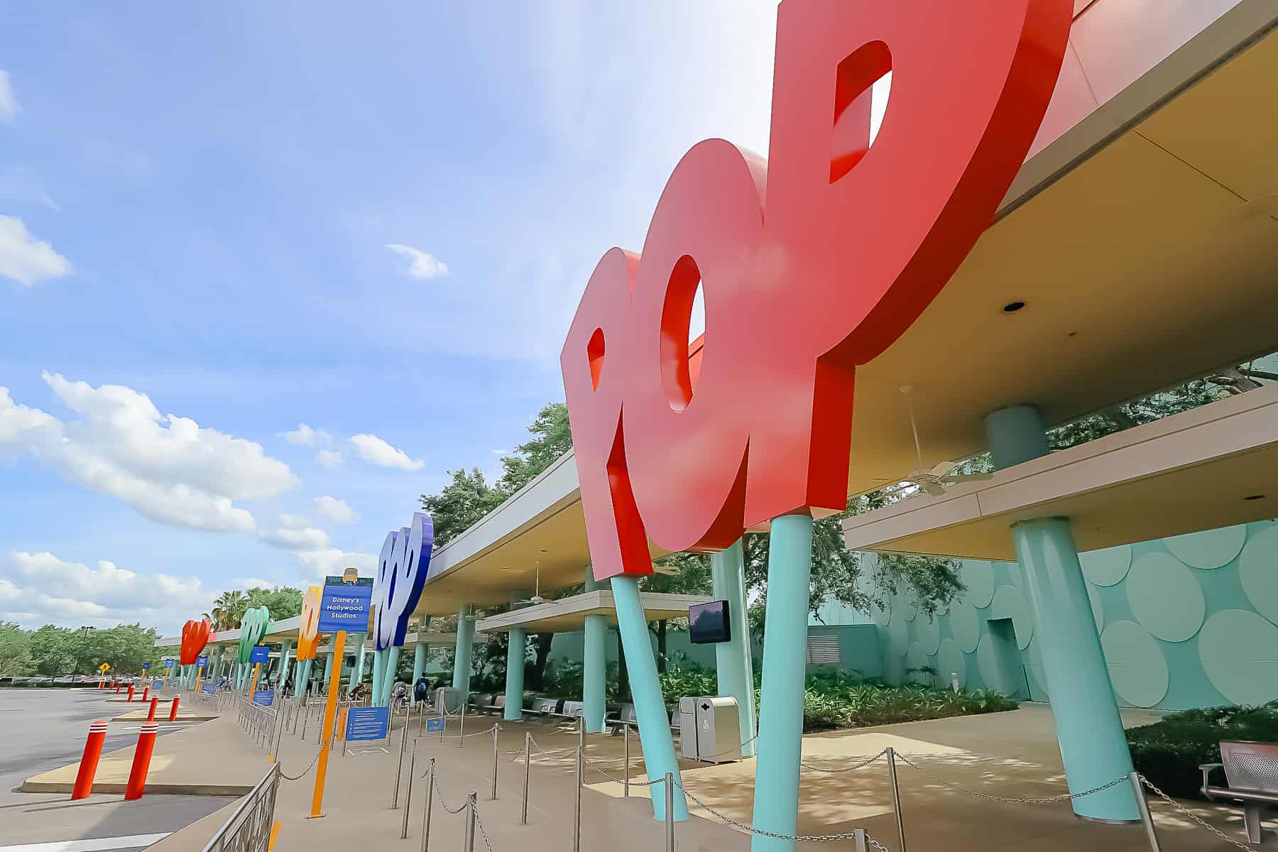 bus stop at Disney's Pop Century Resort 