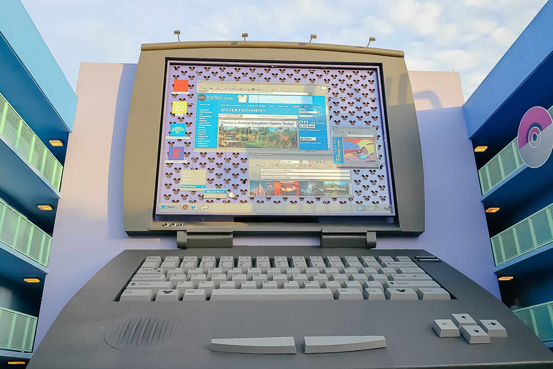 giant laptop is part of the theming of the 90s section