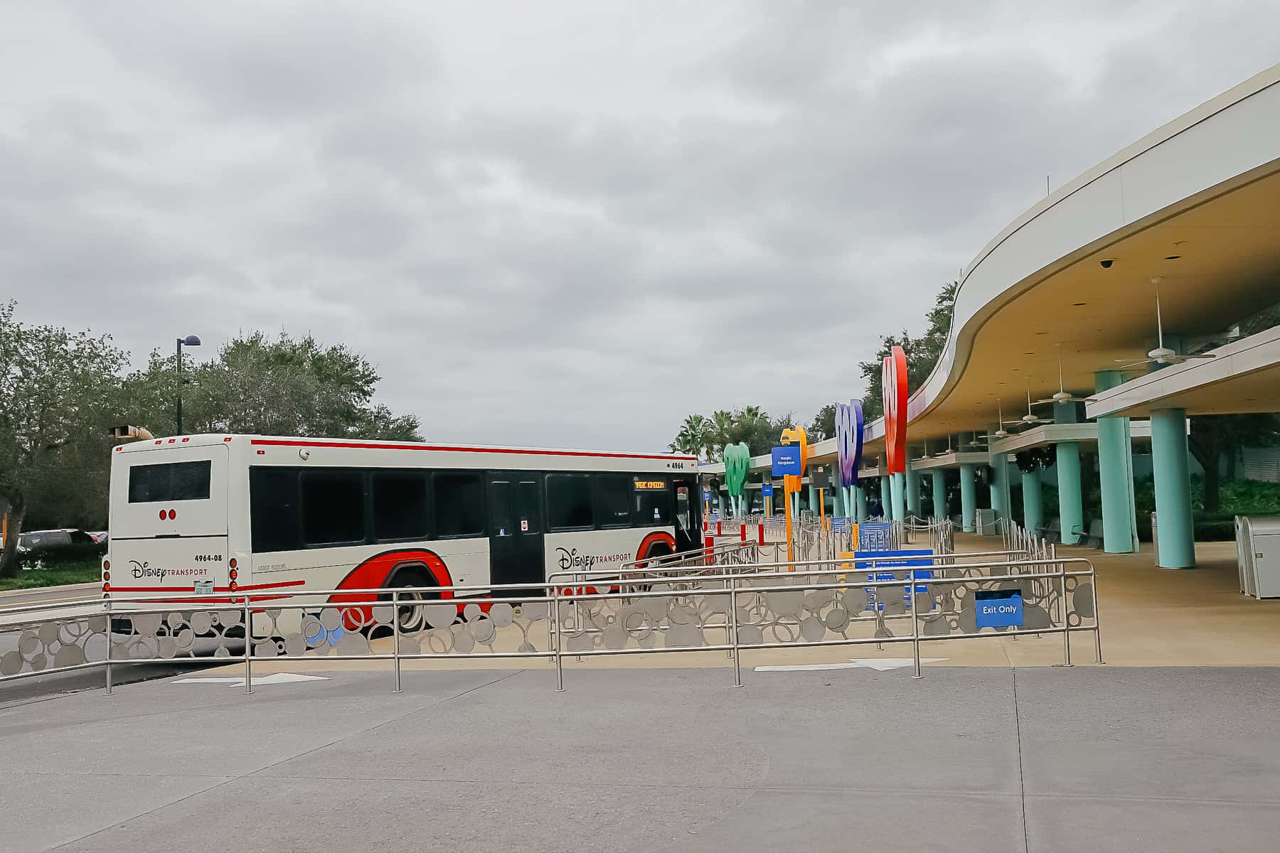 the bus stop at Disney's Pop Century Resort 