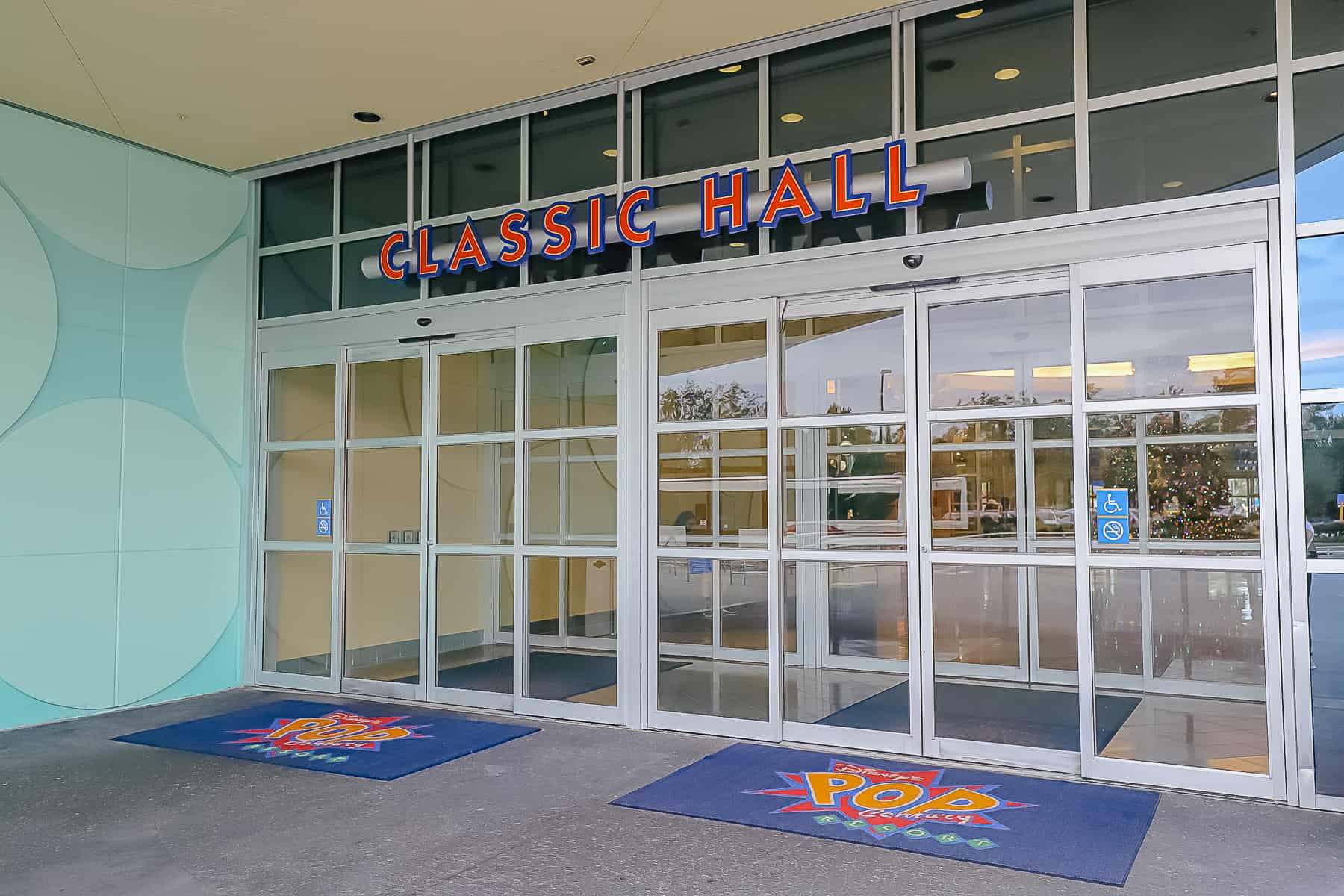 the entrance to Classic Hall at Pop Century 