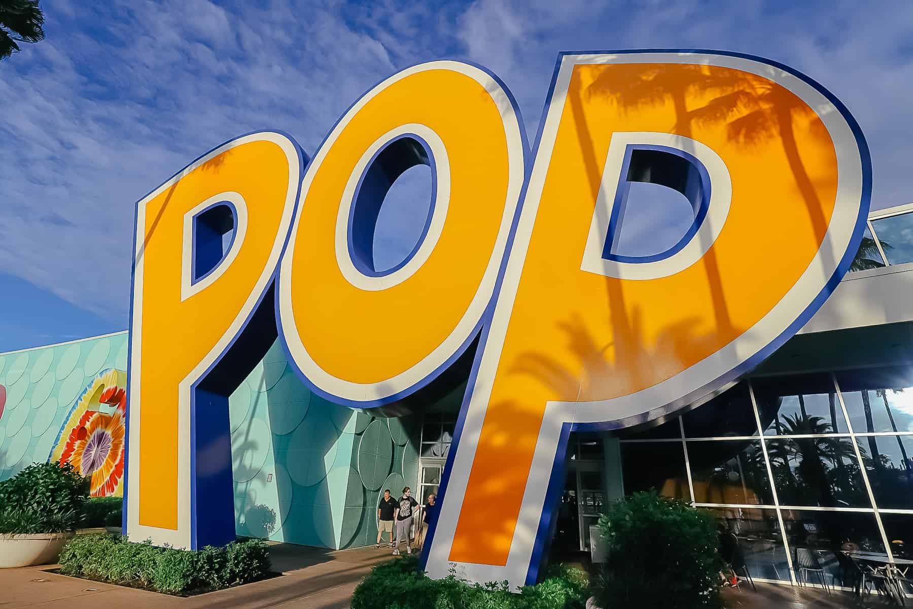 Pop Century logo near the resort side entrance to Classic Hall 