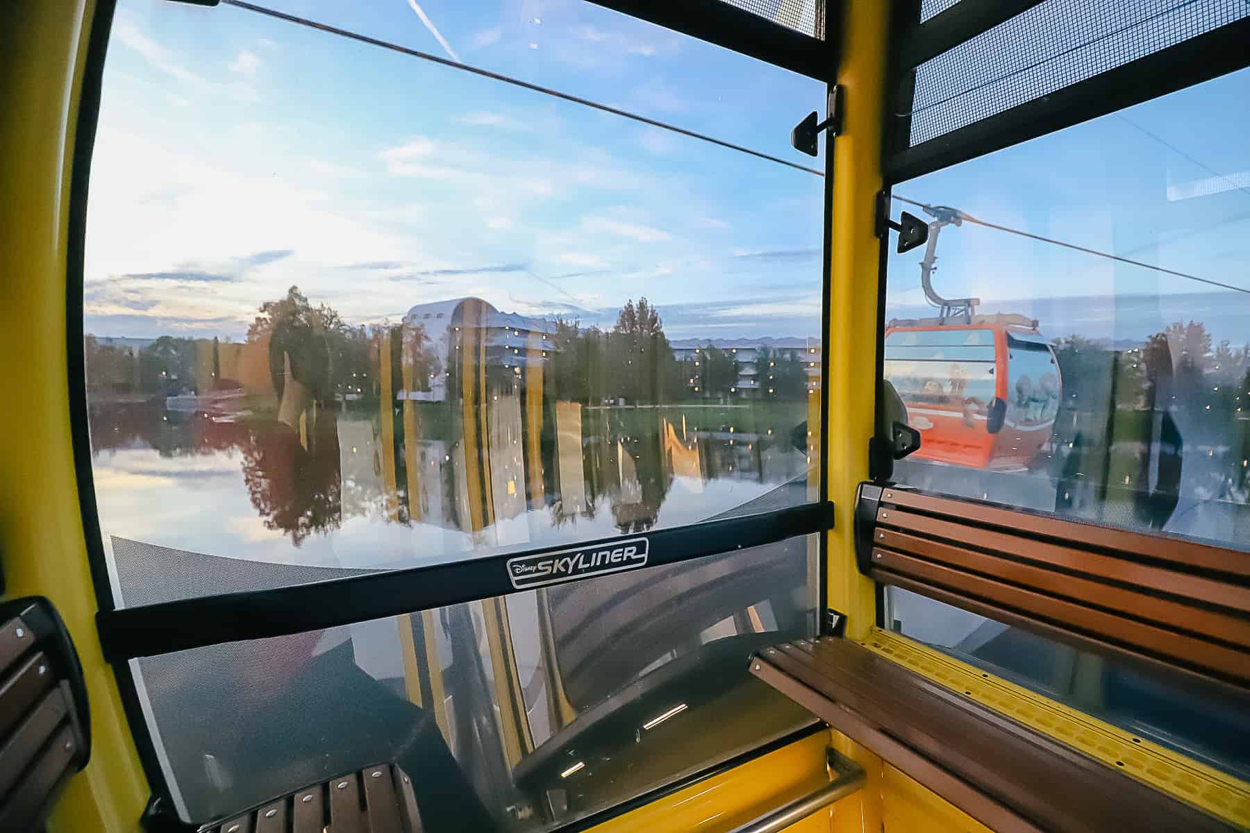 inside the Skyliner gondola 