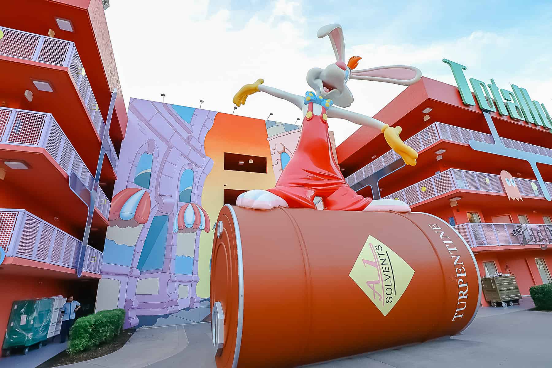 Roger Rabbit towers over the 80s section of Pop Century. 