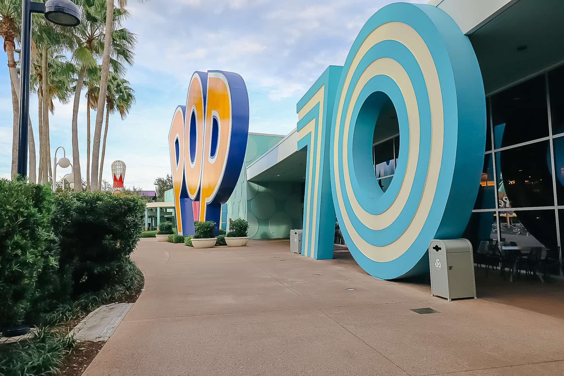 a giant sign that says 70 at Pop Century 