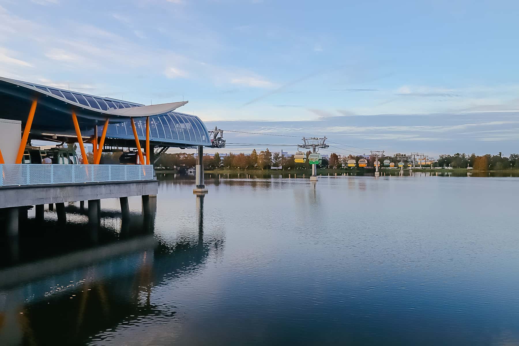 The Skyliner over the water at Pop Century 