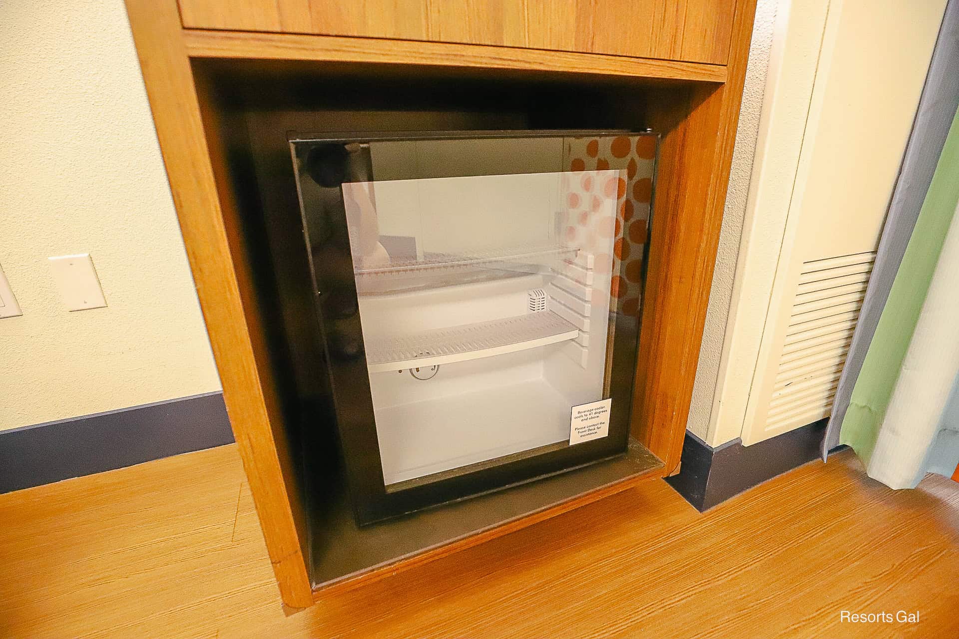 beverage cooler in the rooms at Pop Century