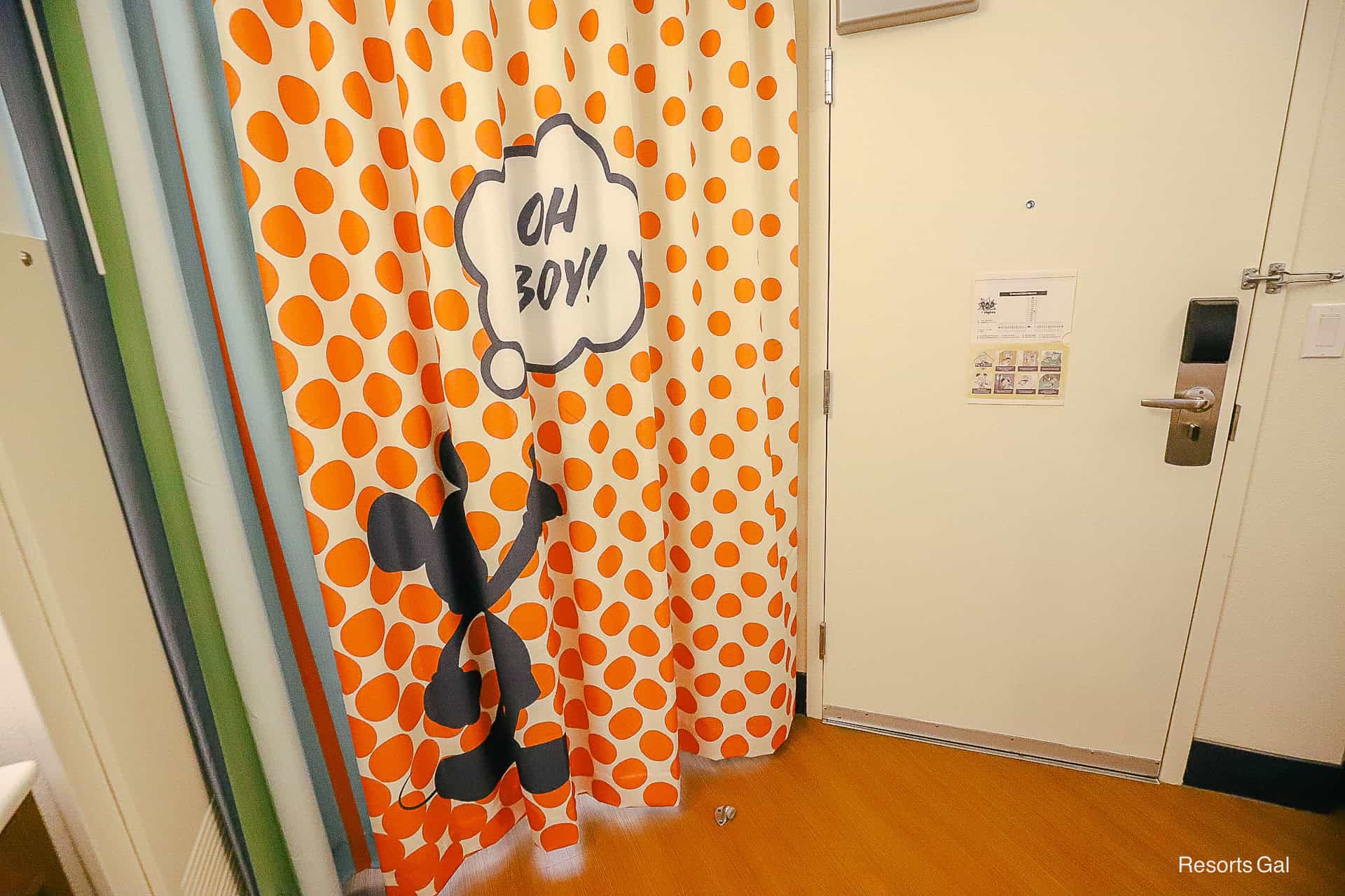 curtains in the rooms at Pop Century