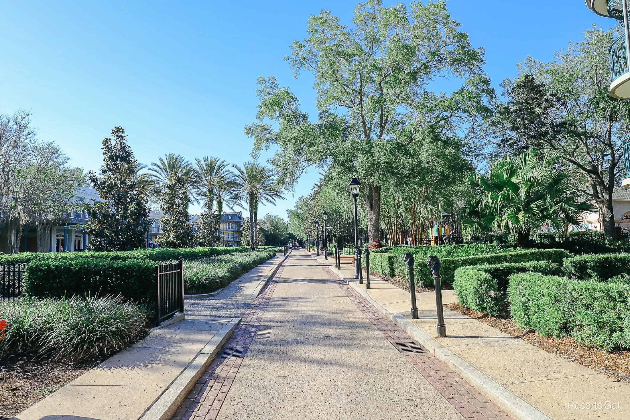 the center street that runs through the center of Port Orleans French Quarter 