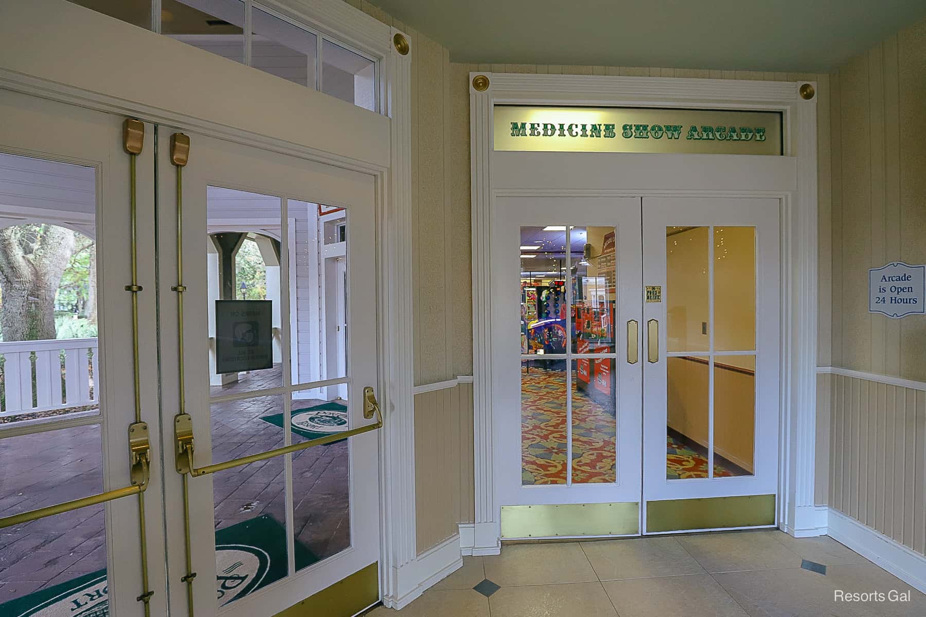 the entrance to Medicine Show Arcade 