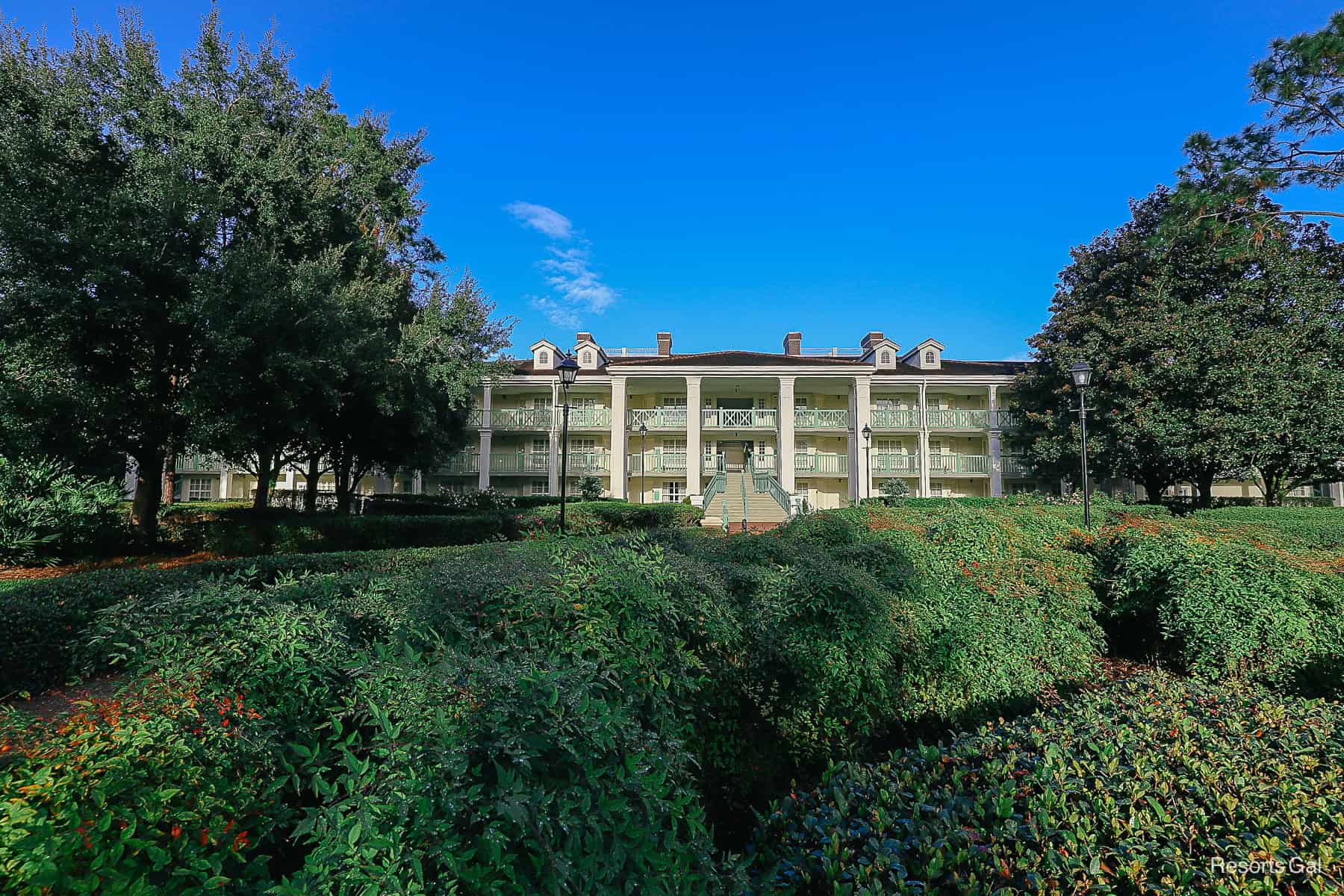 a view of the Acadian House buildings at Port Orleans Riverside 