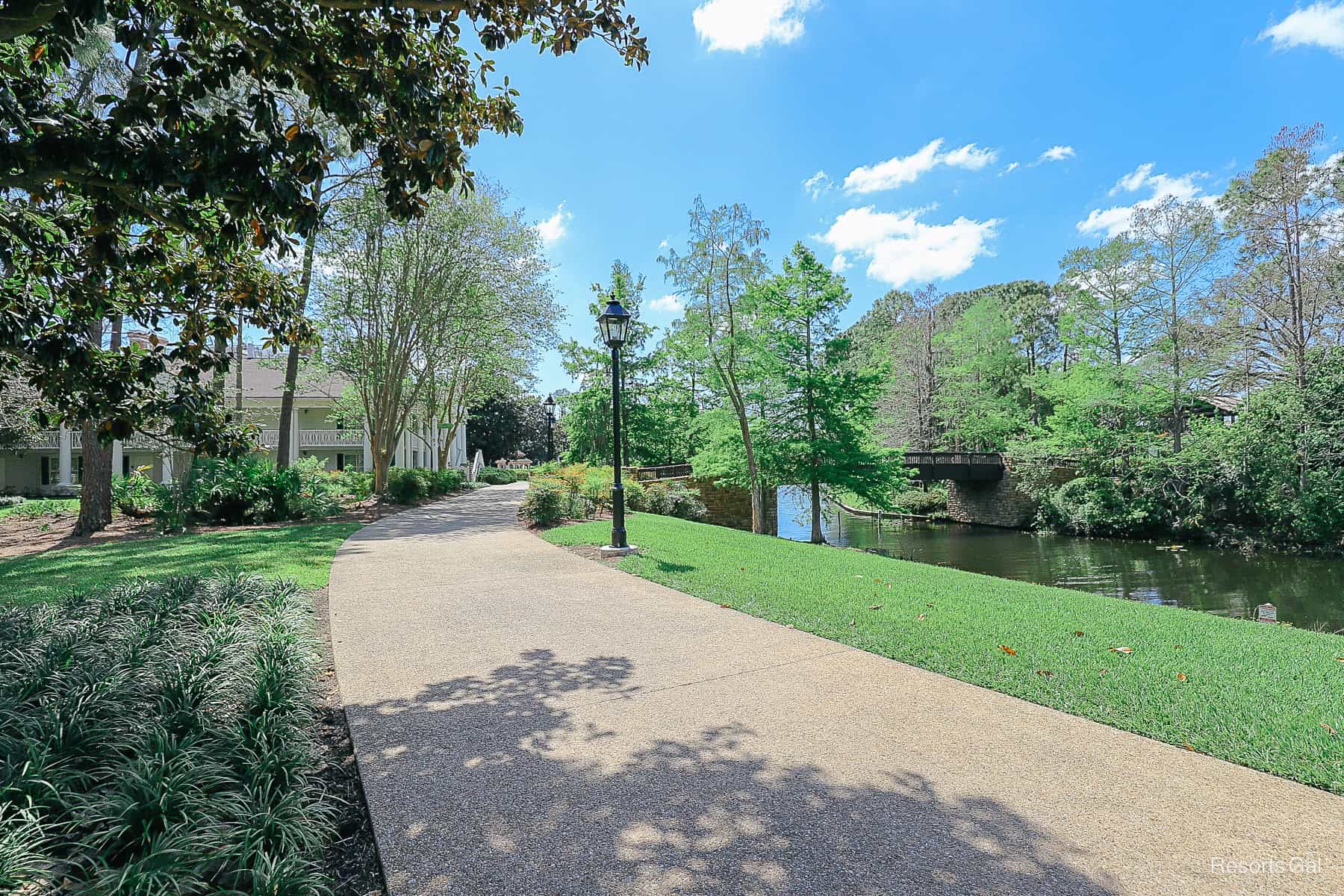 a sidewalk that joins Alligator Bayou to Magnolia Bend 